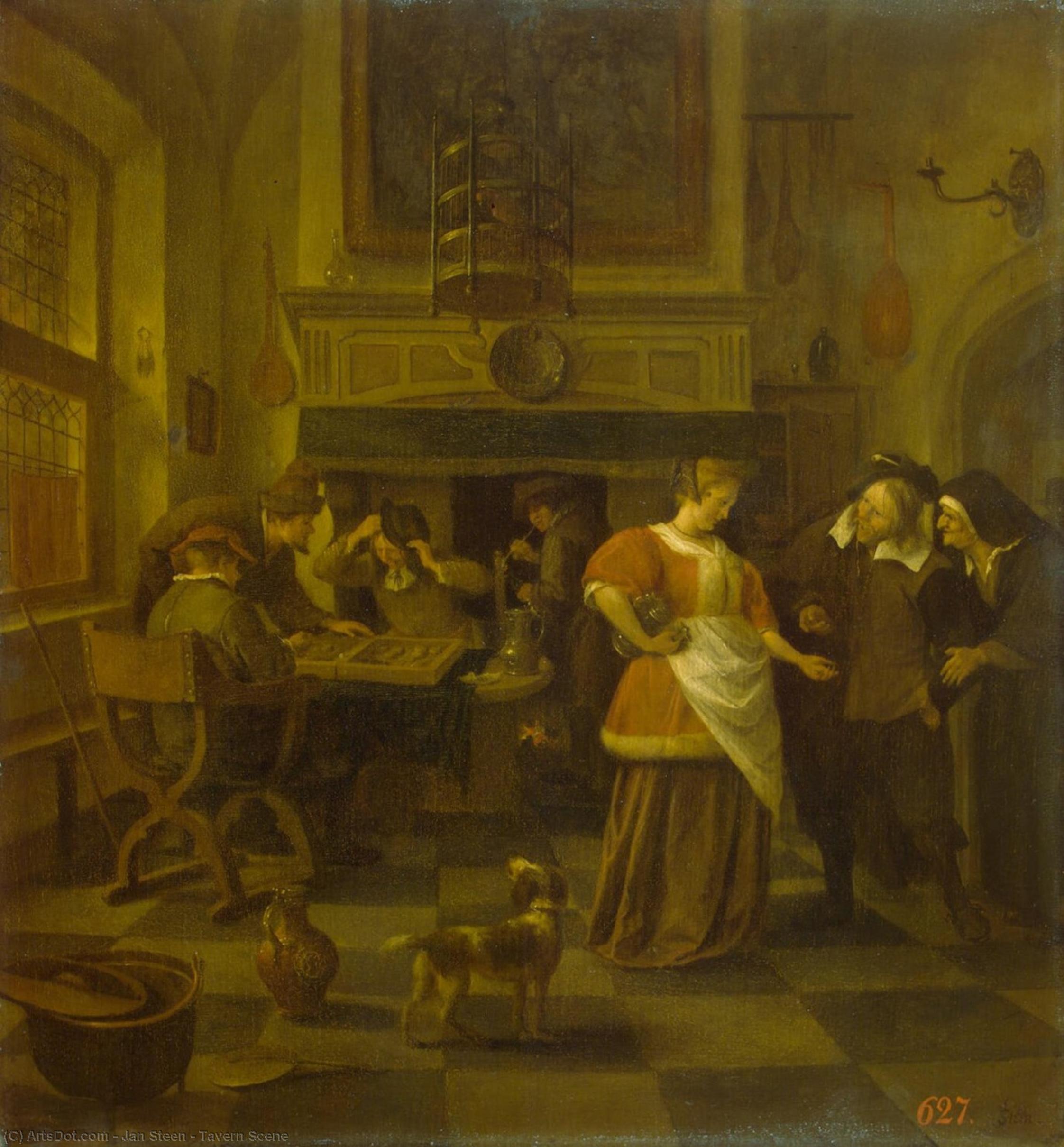 Wikioo.org - The Encyclopedia of Fine Arts - Painting, Artwork by Jan Steen - Tavern Scene