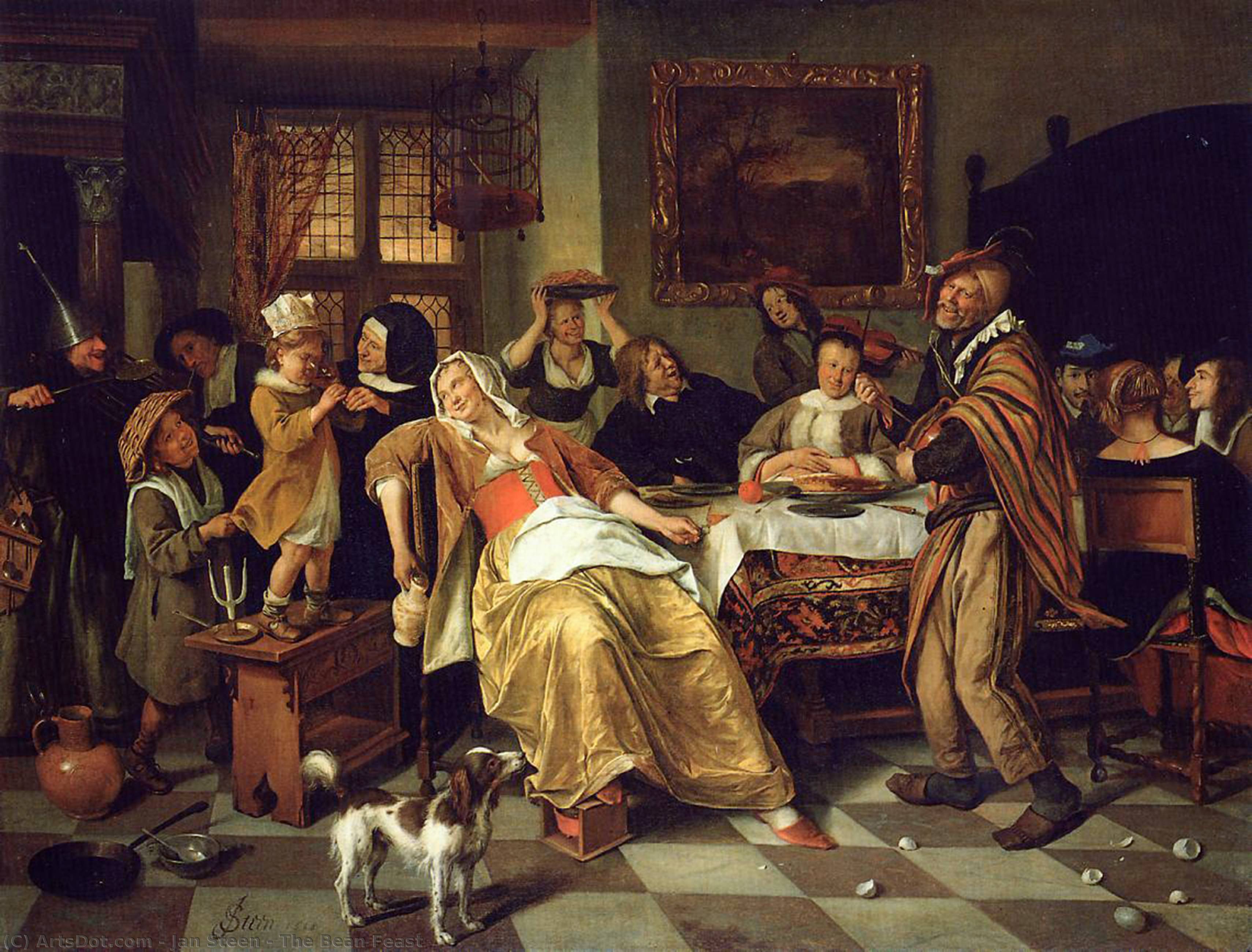 Wikioo.org - The Encyclopedia of Fine Arts - Painting, Artwork by Jan Steen - The Bean Feast