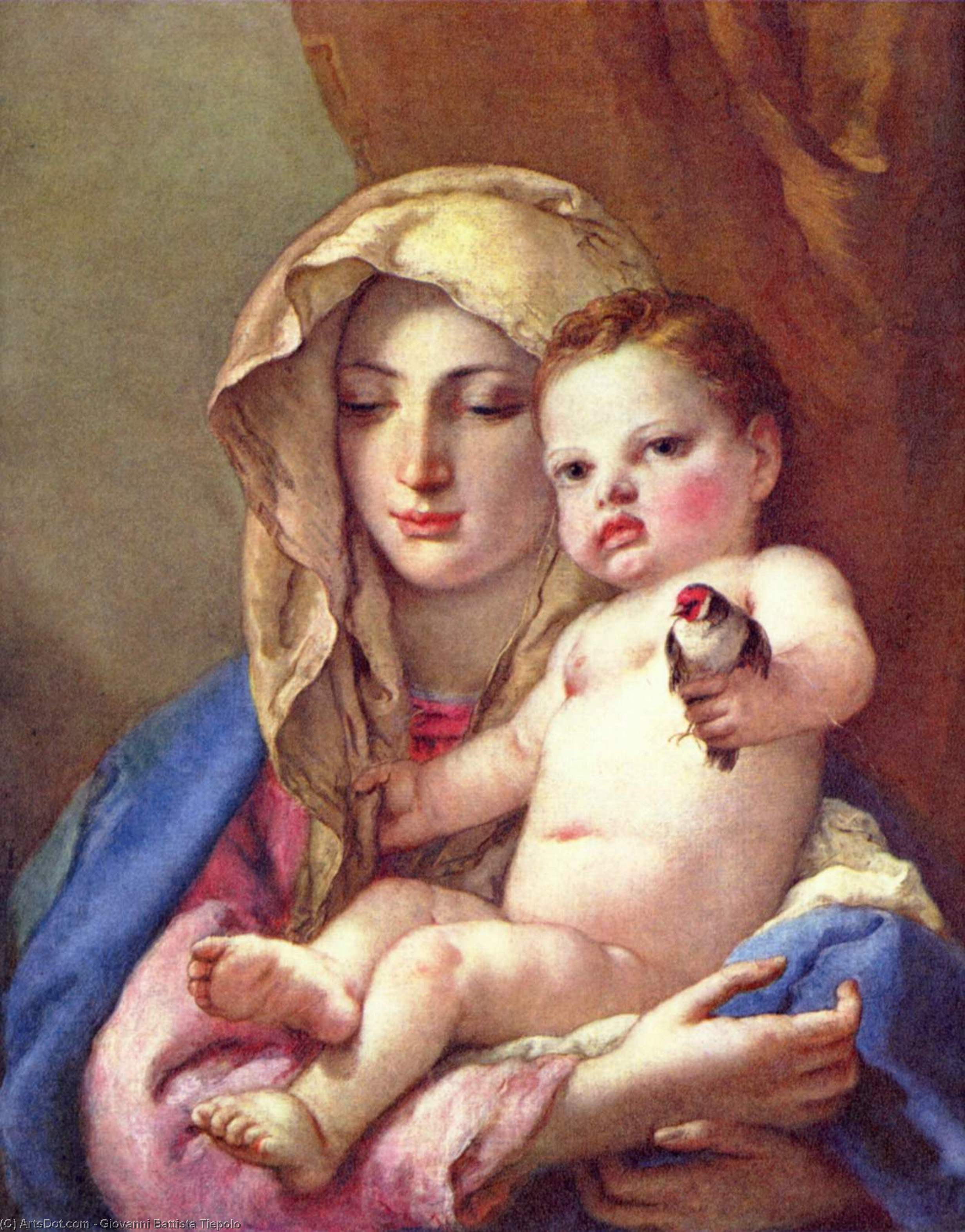 Wikioo.org - The Encyclopedia of Fine Arts - Painting, Artwork by Giovanni Battista Tiepolo - Madonna of the Goldfinch