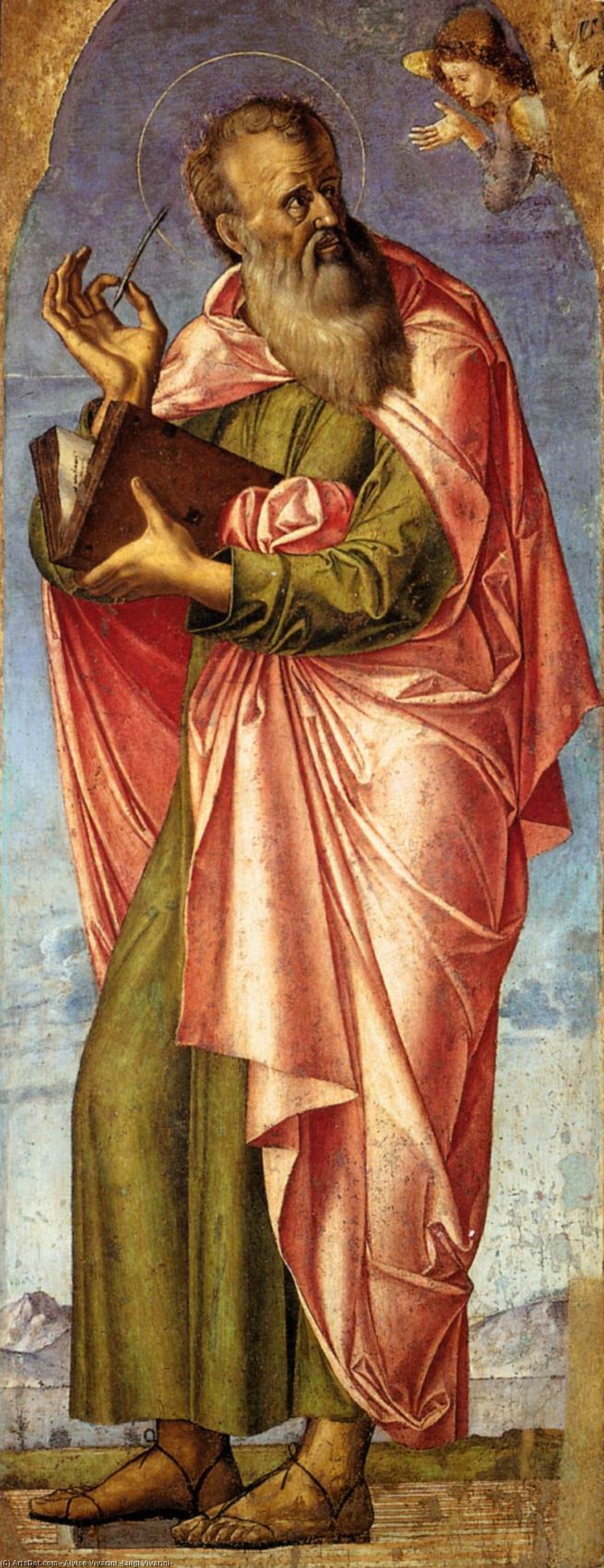 Wikioo.org - The Encyclopedia of Fine Arts - Painting, Artwork by Alvise Vivarini (Luigi Vivarini) - St Matthew