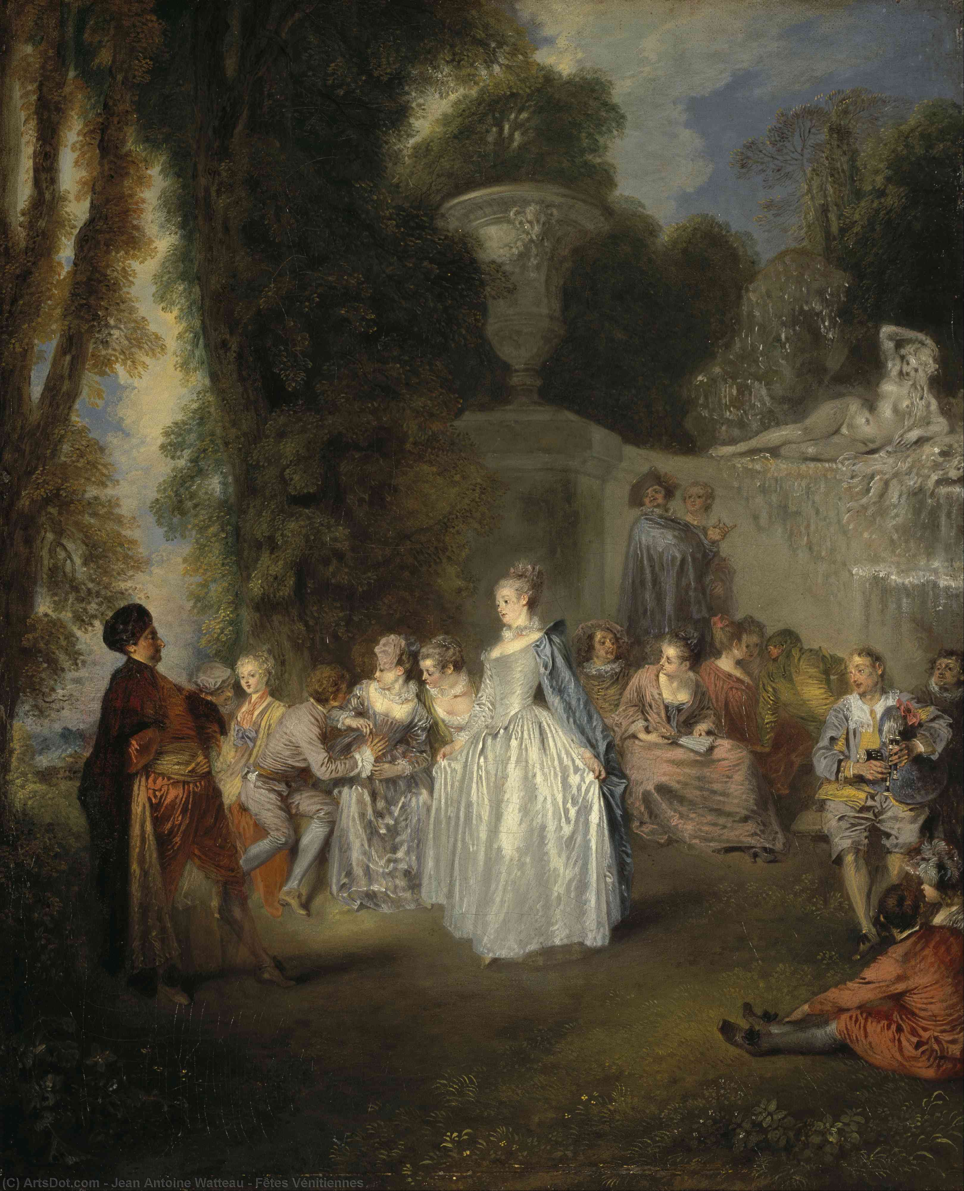 Wikioo.org - The Encyclopedia of Fine Arts - Painting, Artwork by Jean Antoine Watteau - Fêtes Vénitiennes