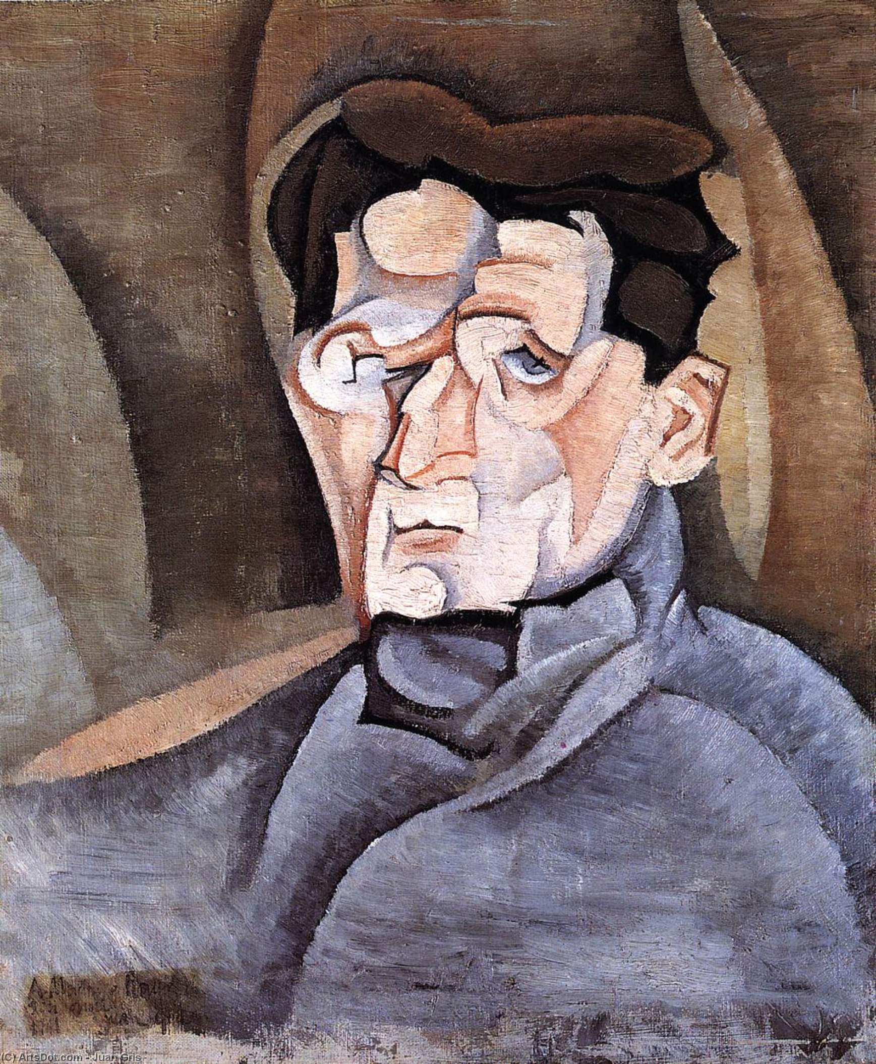 WikiOO.org - Encyclopedia of Fine Arts - Malba, Artwork Juan Gris - Portrait of Maurice Raynal