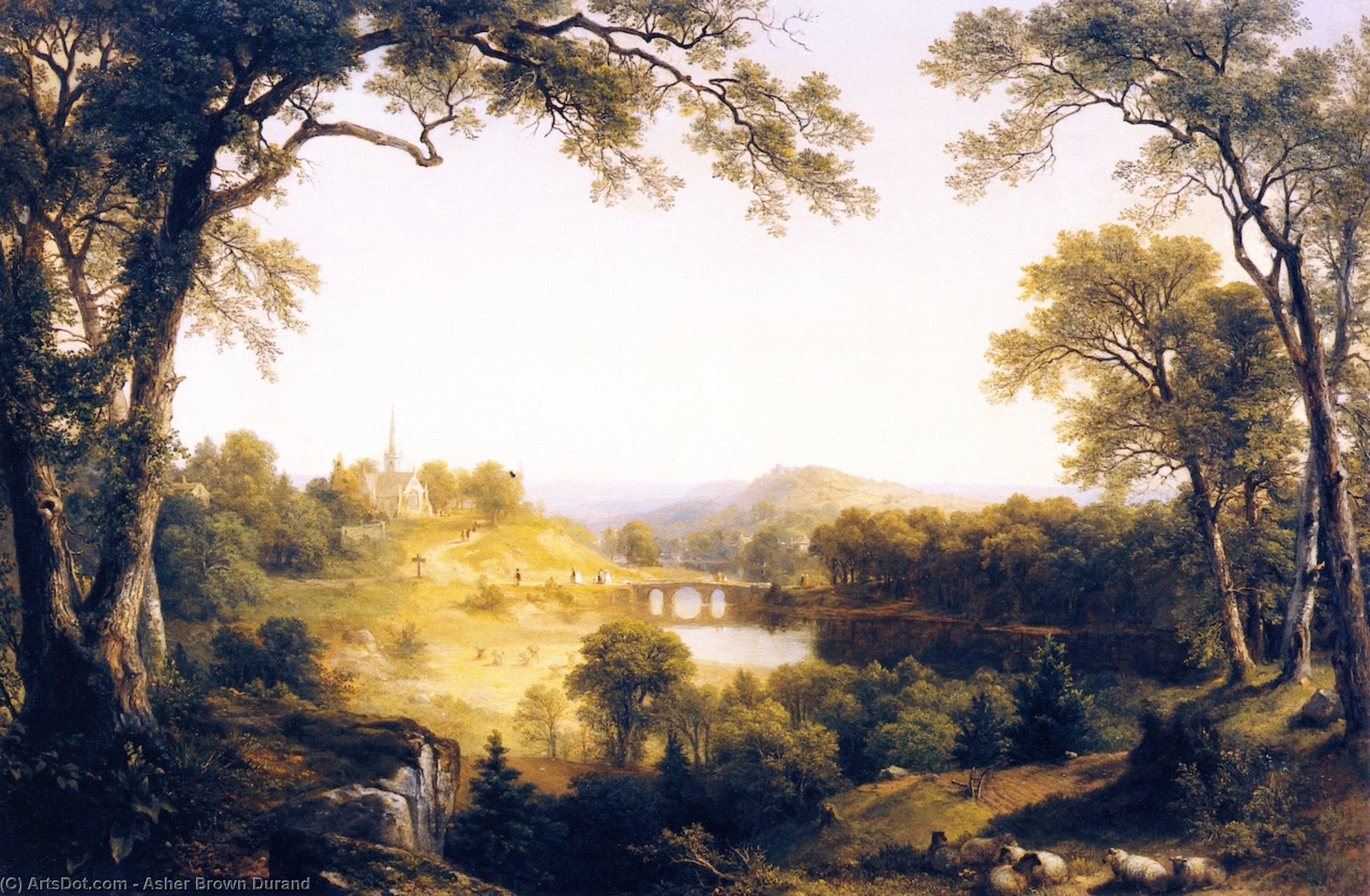 Wikioo.org - The Encyclopedia of Fine Arts - Painting, Artwork by Asher Brown Durand - Sunday Morning