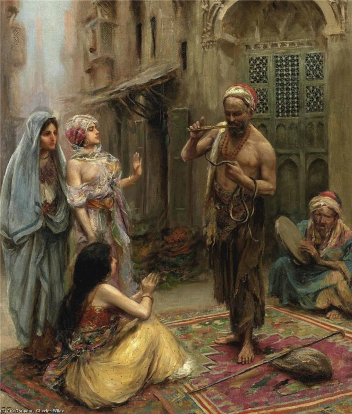 Wikioo.org - The Encyclopedia of Fine Arts - Painting, Artwork by Charles Wilda - Fabbio Fabbi The Snake Charmer