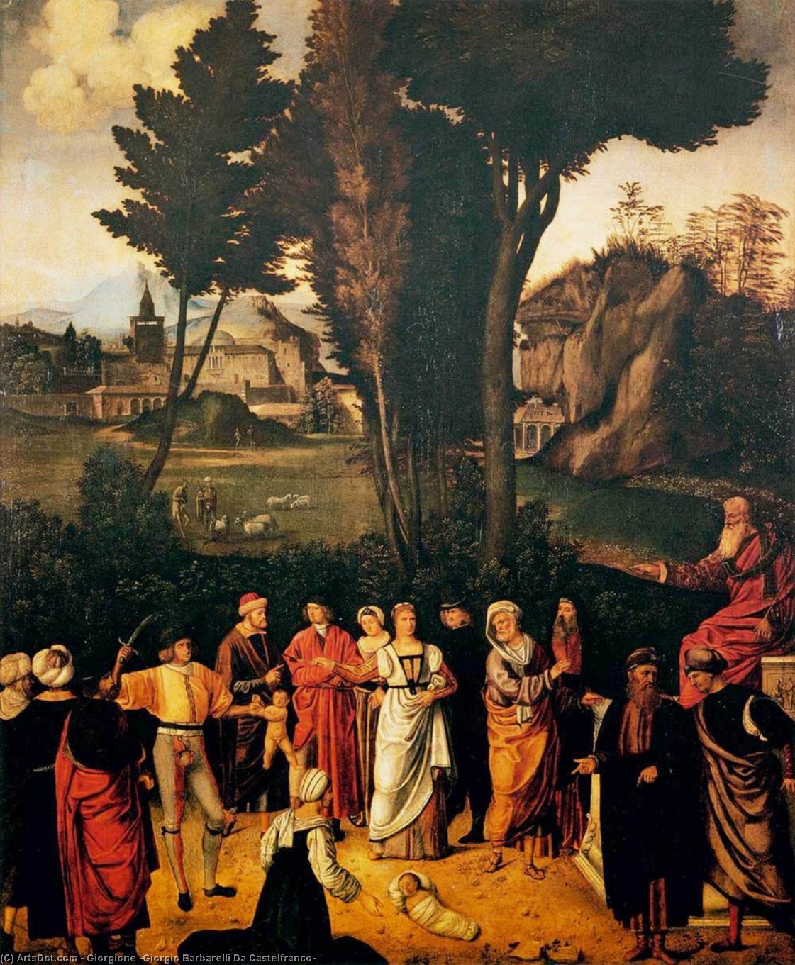 Wikoo.org - موسوعة الفنون الجميلة - اللوحة، العمل الفني Giorgione (Giorgio Barbarelli Da Castelfranco) - The Judgment Of Solomon