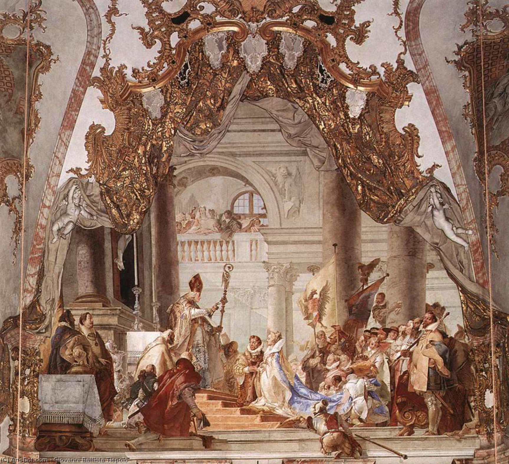 Wikioo.org - The Encyclopedia of Fine Arts - Painting, Artwork by Giovanni Battista Tiepolo - Wurzburg the Marriage