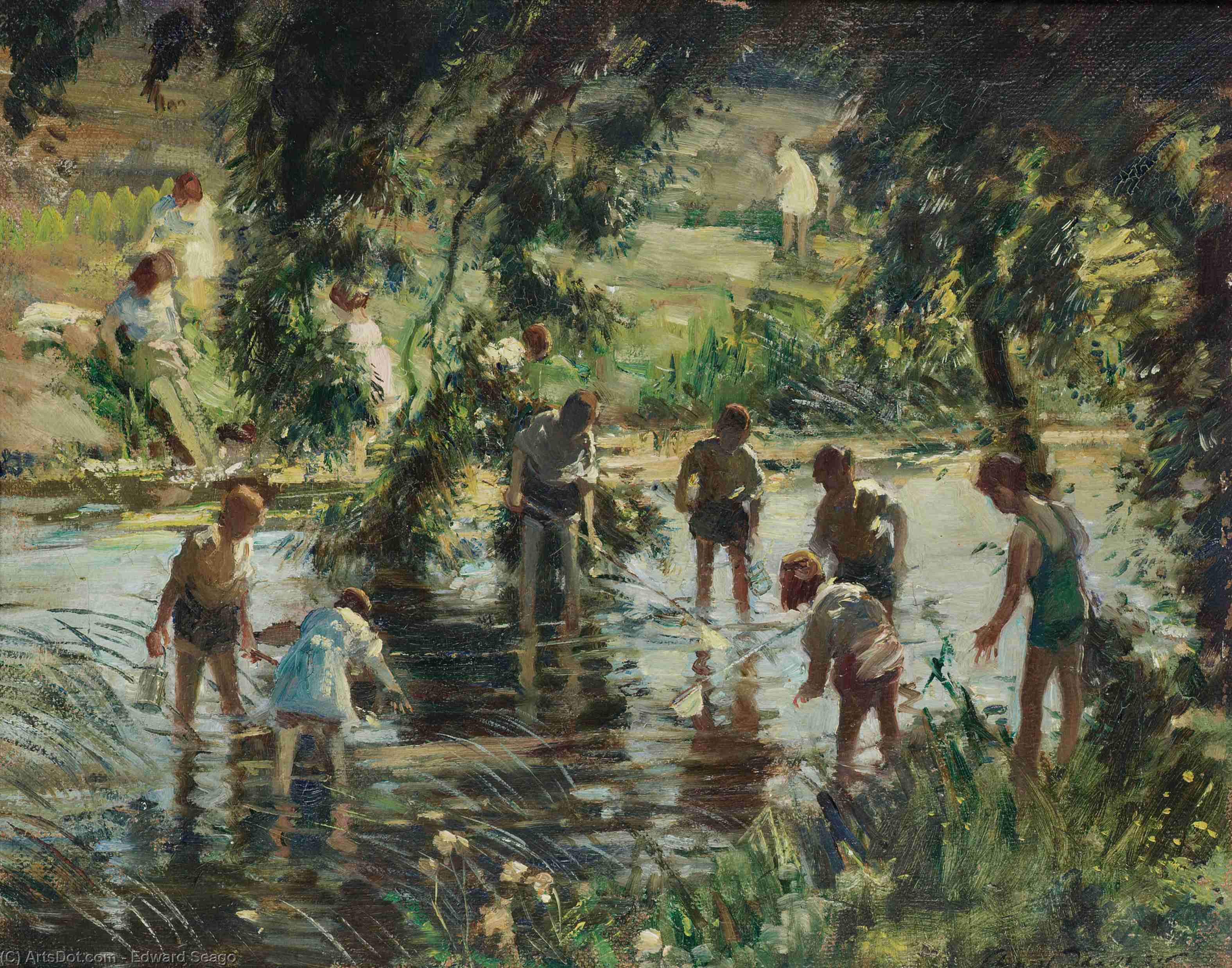 Wikioo.org - The Encyclopedia of Fine Arts - Painting, Artwork by Edward Seago - Tiddlers, (1935)