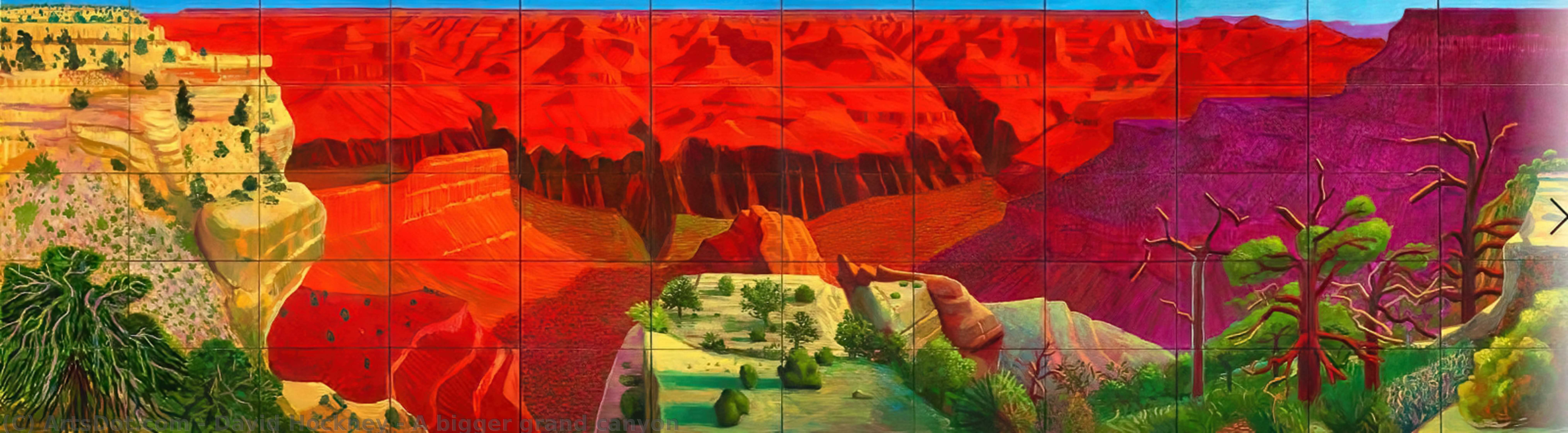 Wikoo.org - موسوعة الفنون الجميلة - اللوحة، العمل الفني David Hockney - A bigger grand canyon