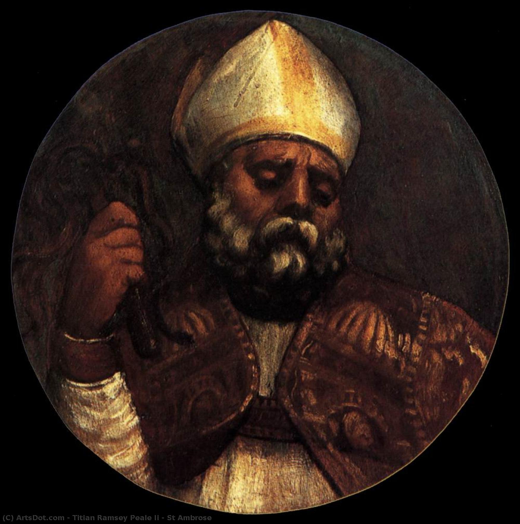  Artwork Replica St Ambrose by Titian Ramsey Peale Ii (1799-1885) | ArtsDot.com