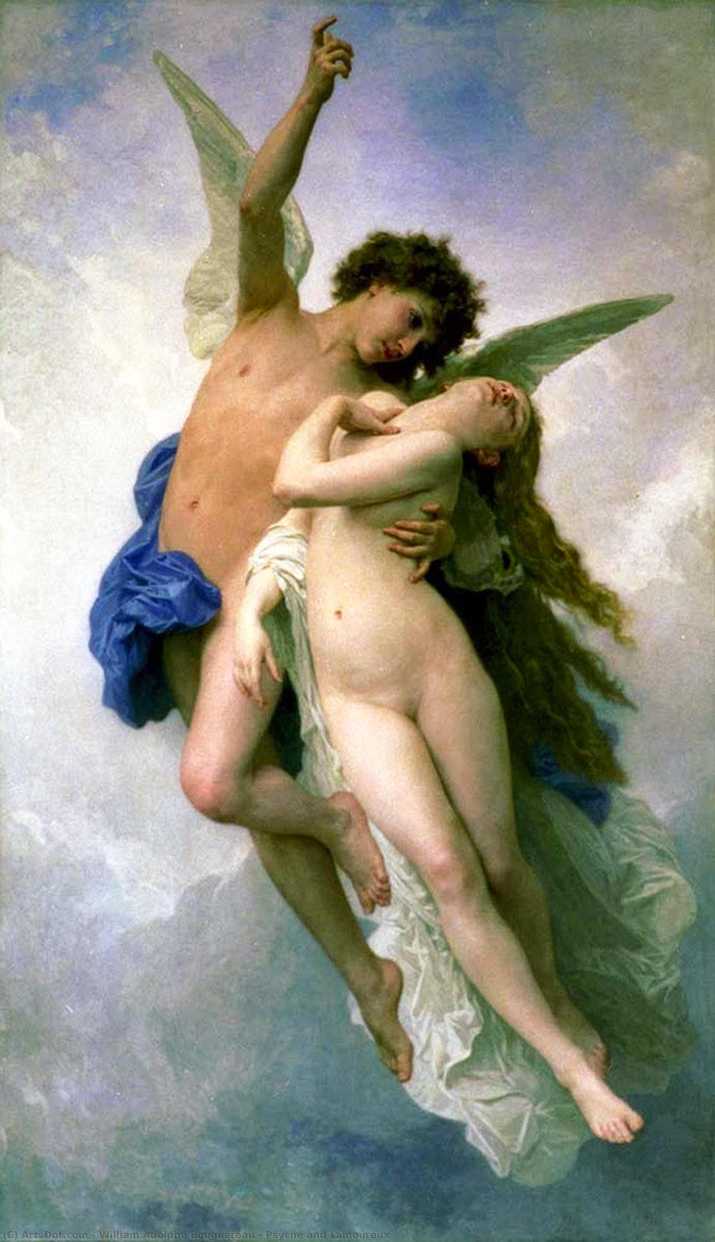 Wikioo.org - The Encyclopedia of Fine Arts - Painting, Artwork by William Adolphe Bouguereau - Psyche and Lamoureux