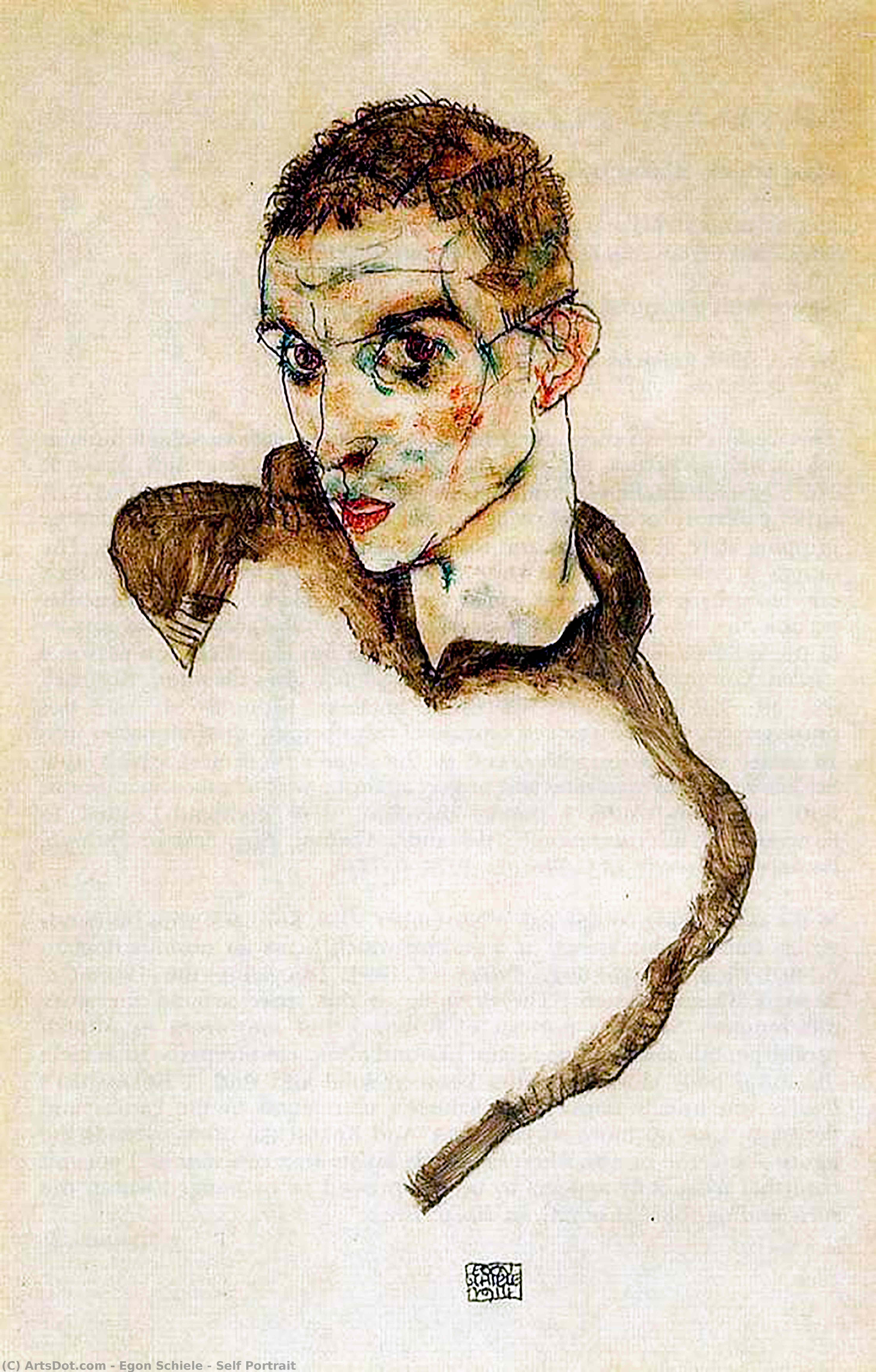 WikiOO.org - Εγκυκλοπαίδεια Καλών Τεχνών - Ζωγραφική, έργα τέχνης Egon Schiele - Self Portrait