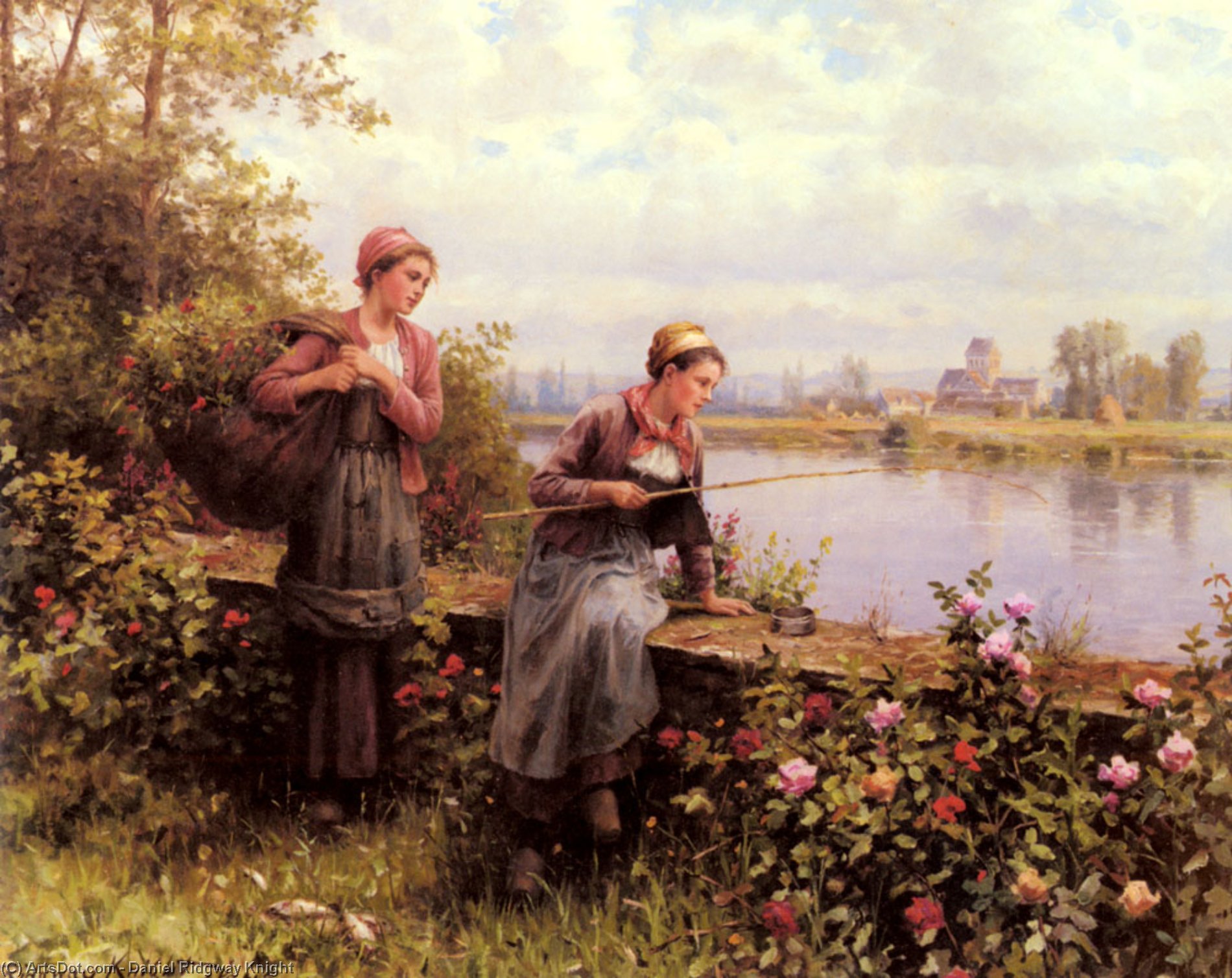 Художники реализма. Daniel Ridgway Knight (1839-1924) картины. Художник Daniel Ridgway Knight девочка. Даниэль Риджуэй Найт рыбачка. Риджуэй Найт картина рыбалка.