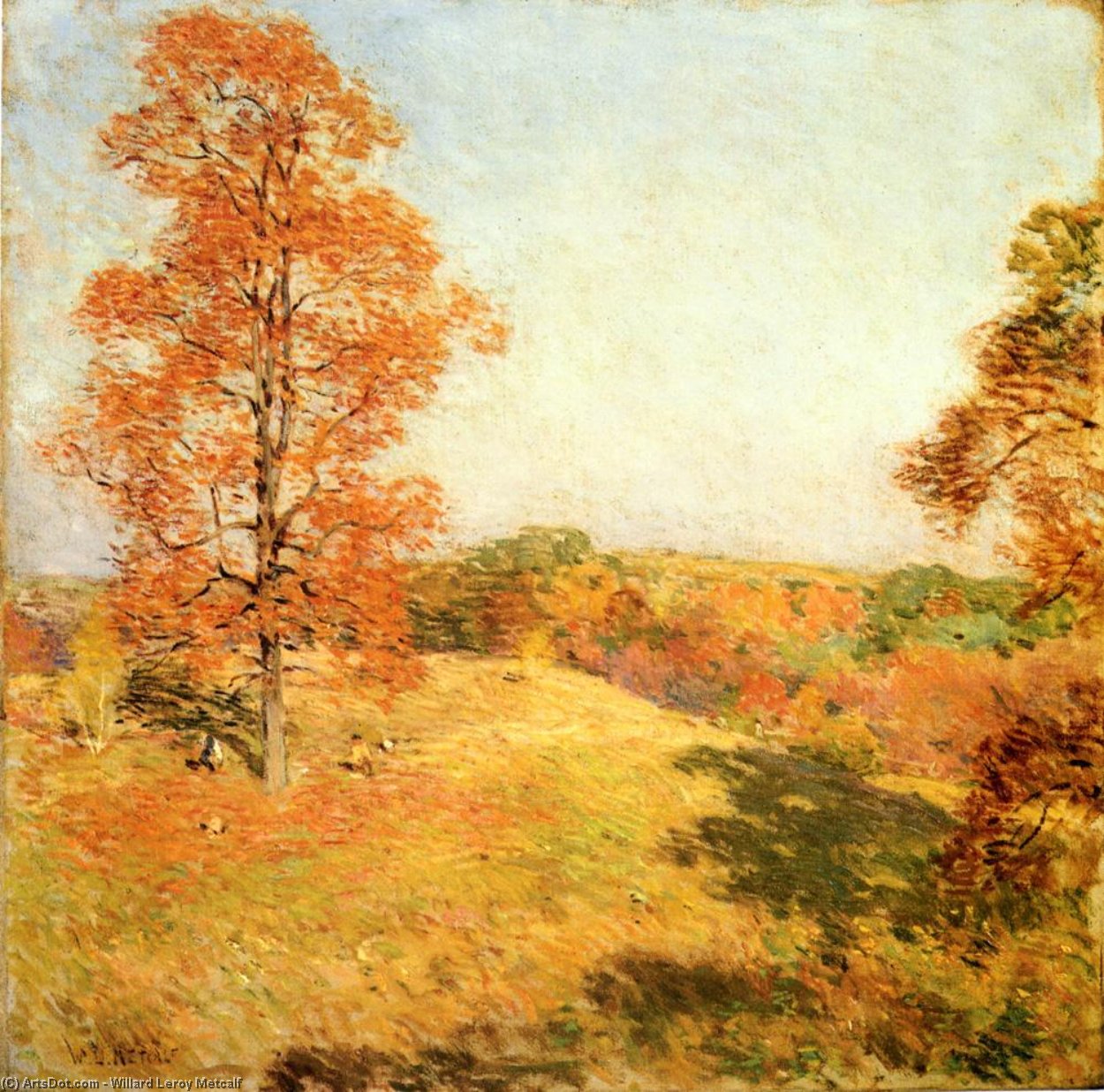 Wikioo.org - The Encyclopedia of Fine Arts - Painting, Artwork by Willard Leroy Metcalf - Nut Gathering