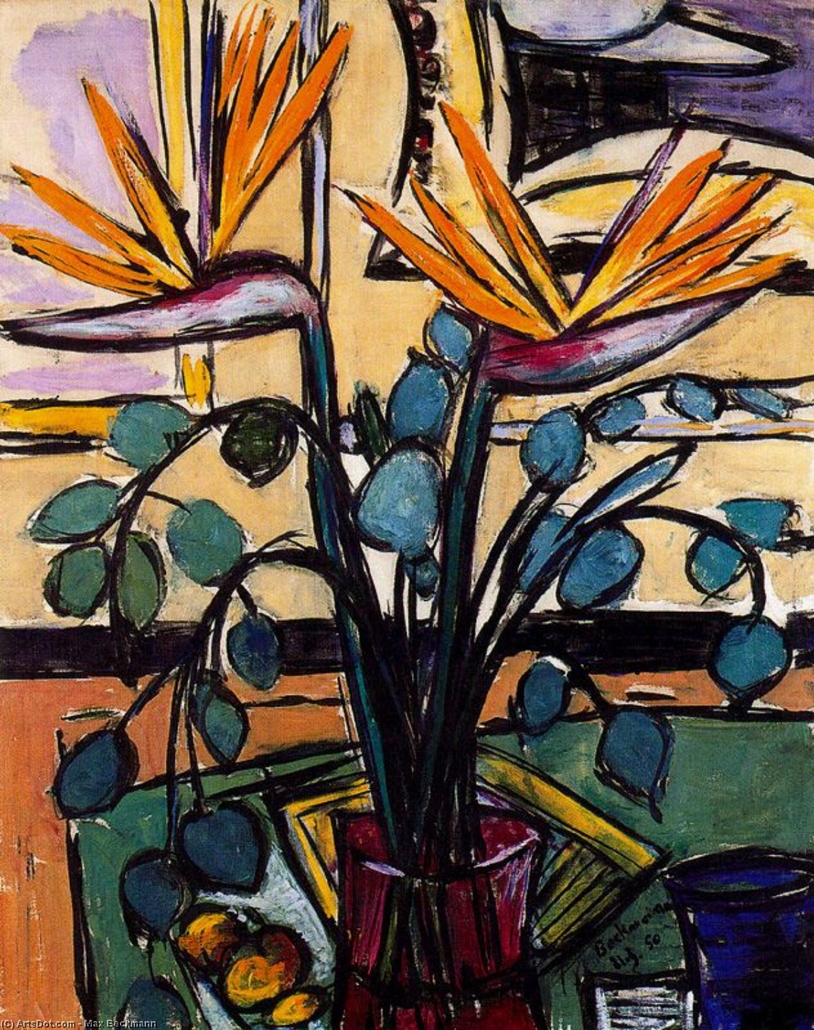 have tillid Turbine facet Still Life with Birds of Paradise - Max Beckmann | Wikioo.org - The  Encyclopedia of Fine Arts