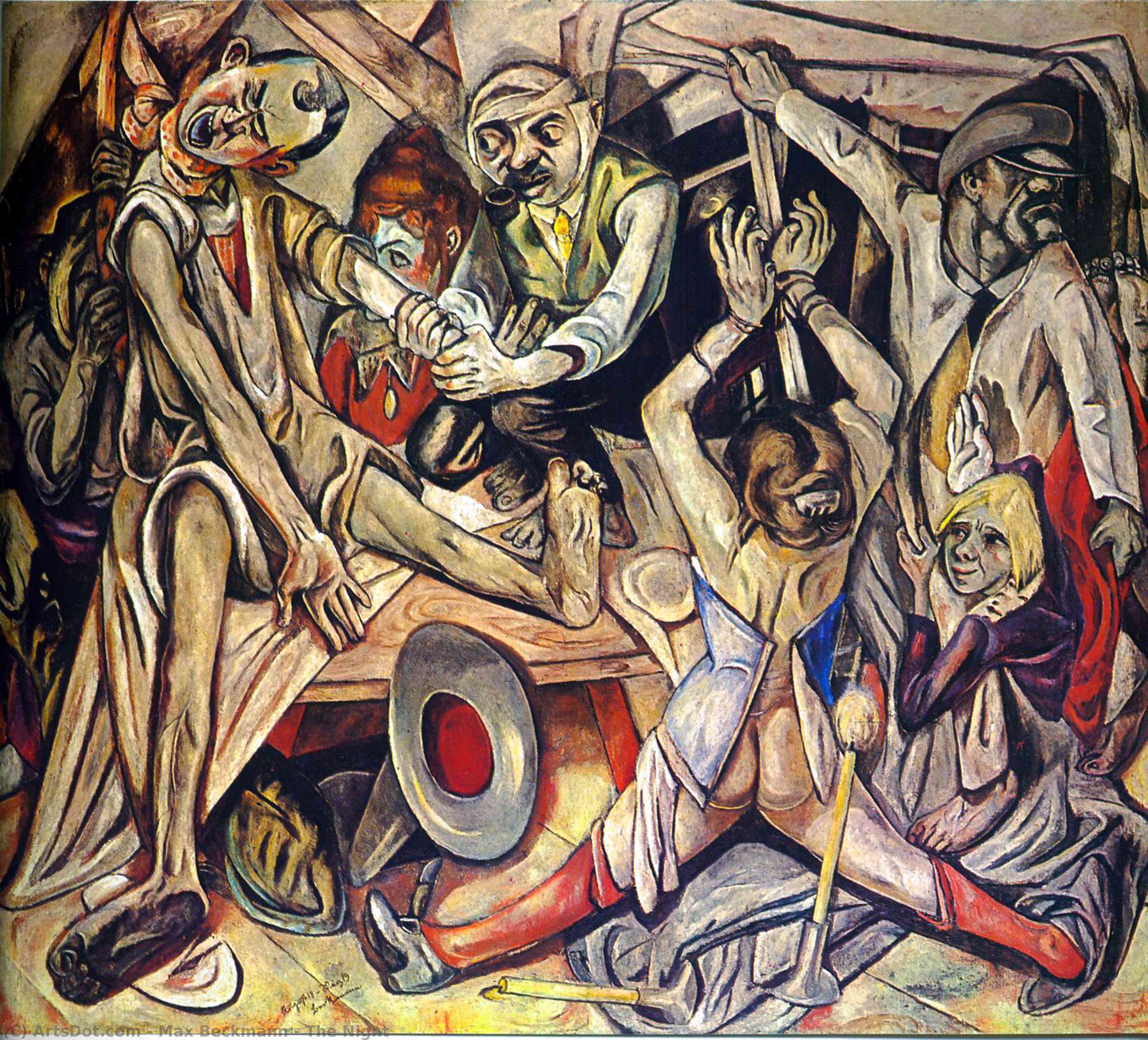 Wikioo.org - The Encyclopedia of Fine Arts - Painting, Artwork by Max Beckmann - The Night