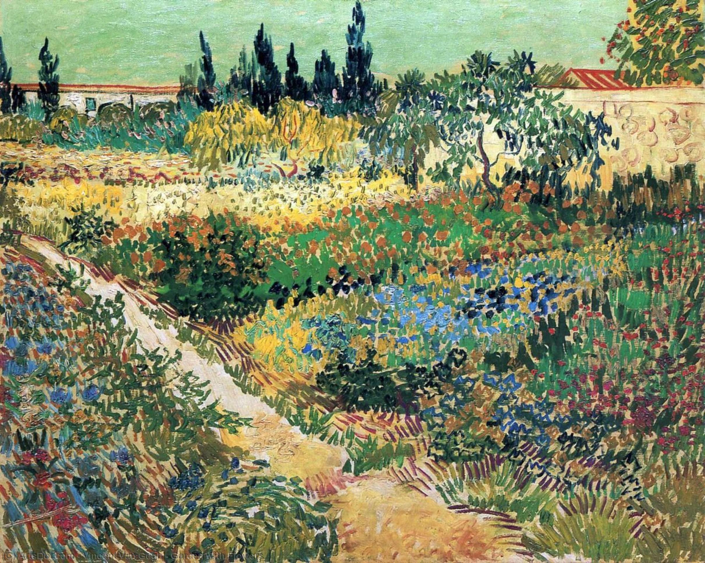 Wikioo.org - The Encyclopedia of Fine Arts - Painting, Artwork by Vincent Van Gogh - Garden with Flowers