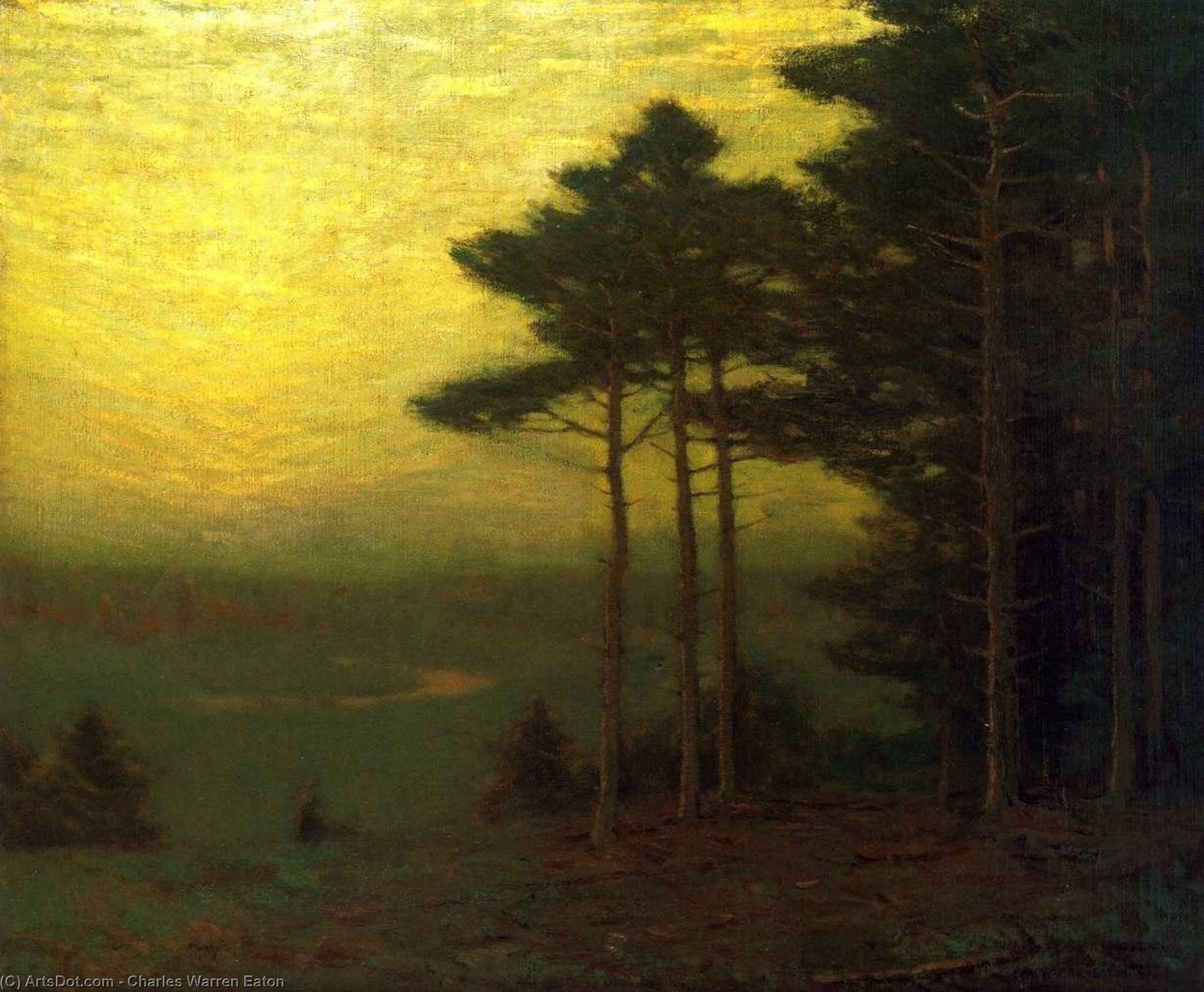 Закат золотит деревья старинной позолотой. Саврасов закат над болотом 1871.