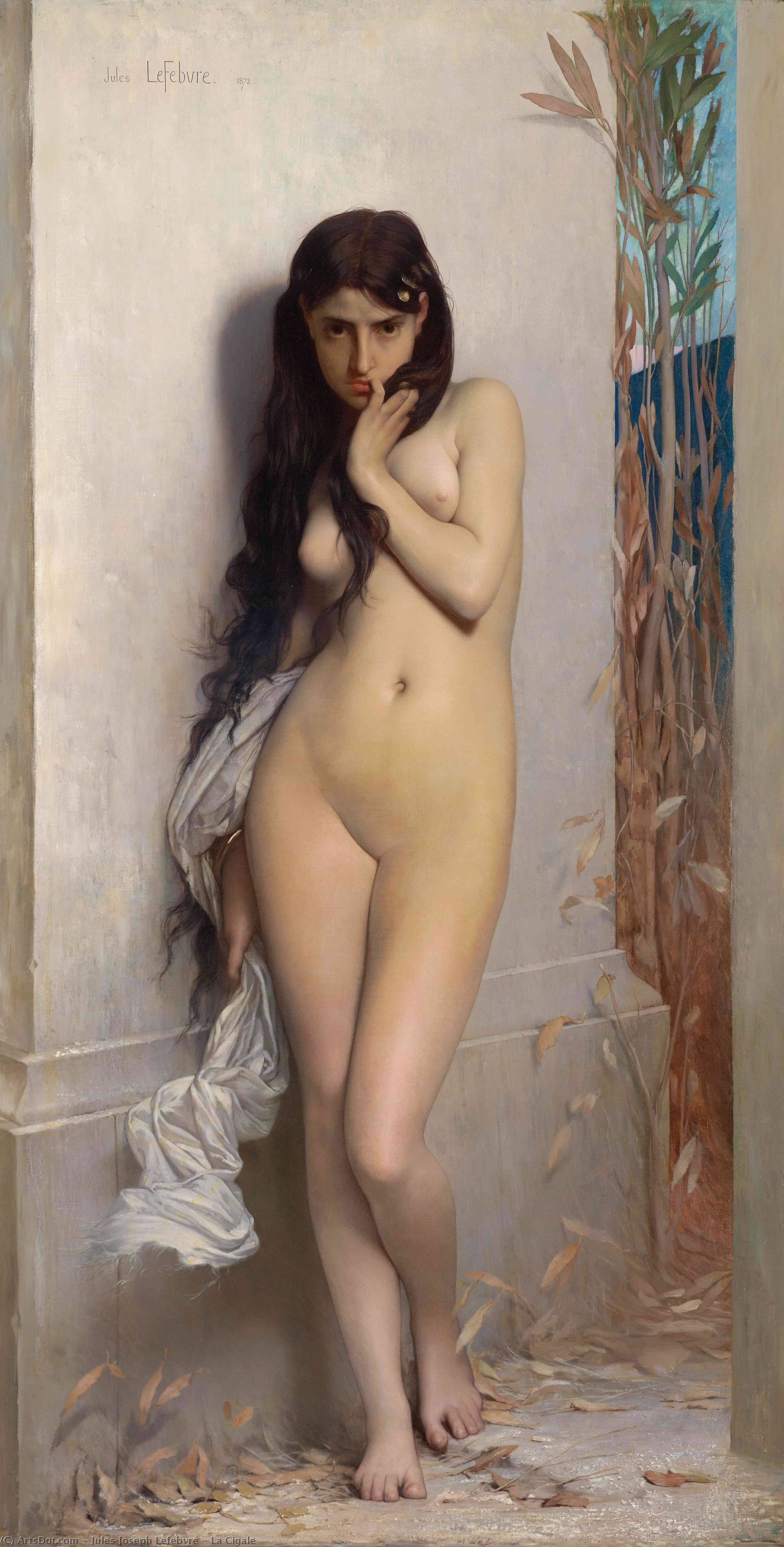 Wikioo.org - The Encyclopedia of Fine Arts - Painting, Artwork by Jules Joseph Lefebvre - La Cigale