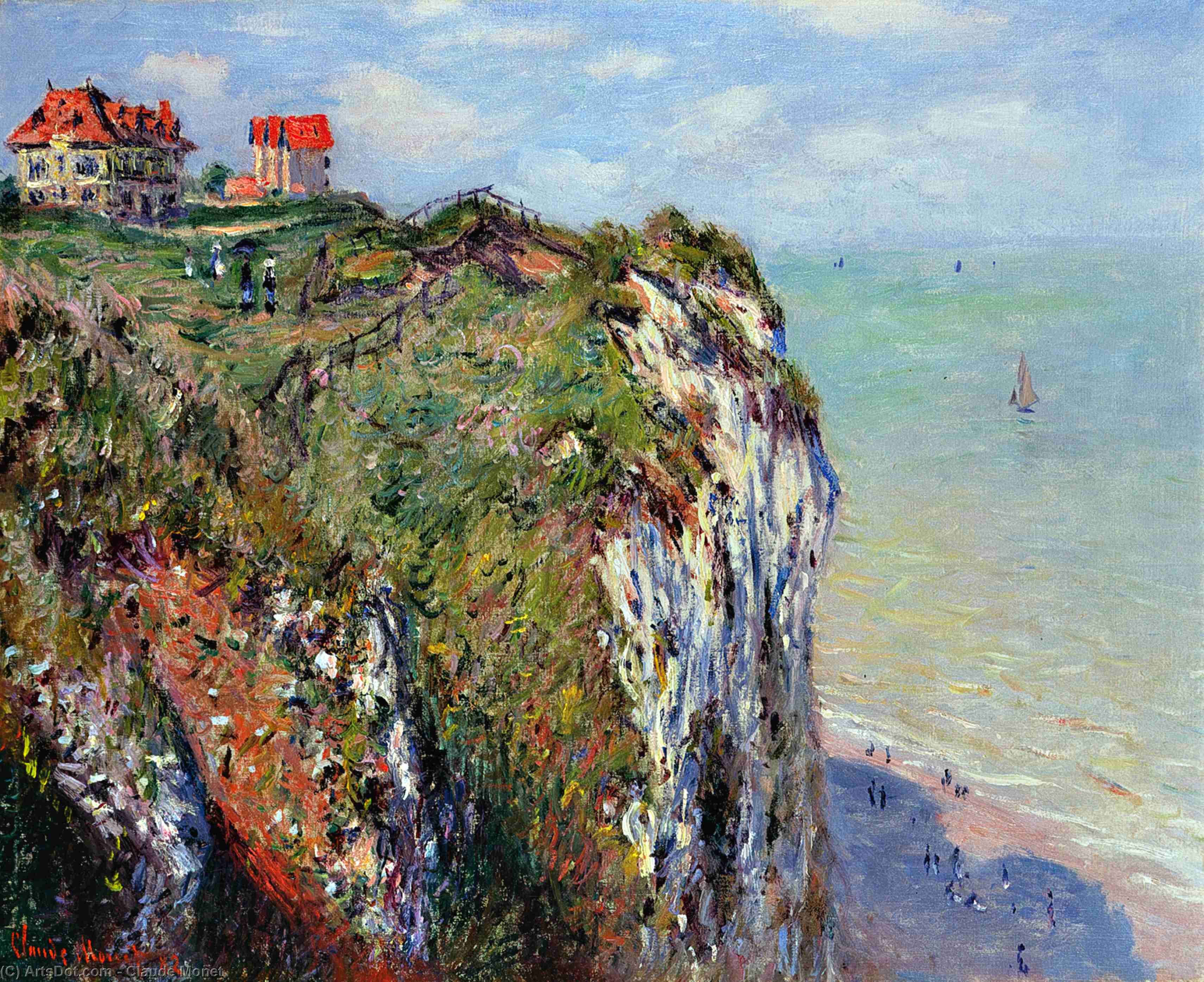 Wikioo.org - The Encyclopedia of Fine Arts - Painting, Artwork by Claude Monet - Cliff at Dieppe