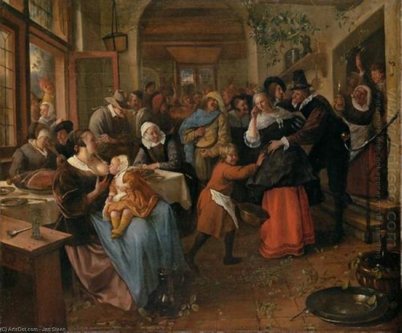 Wikioo.org - The Encyclopedia of Fine Arts - Painting, Artwork by Jan Steen - Cheated groom