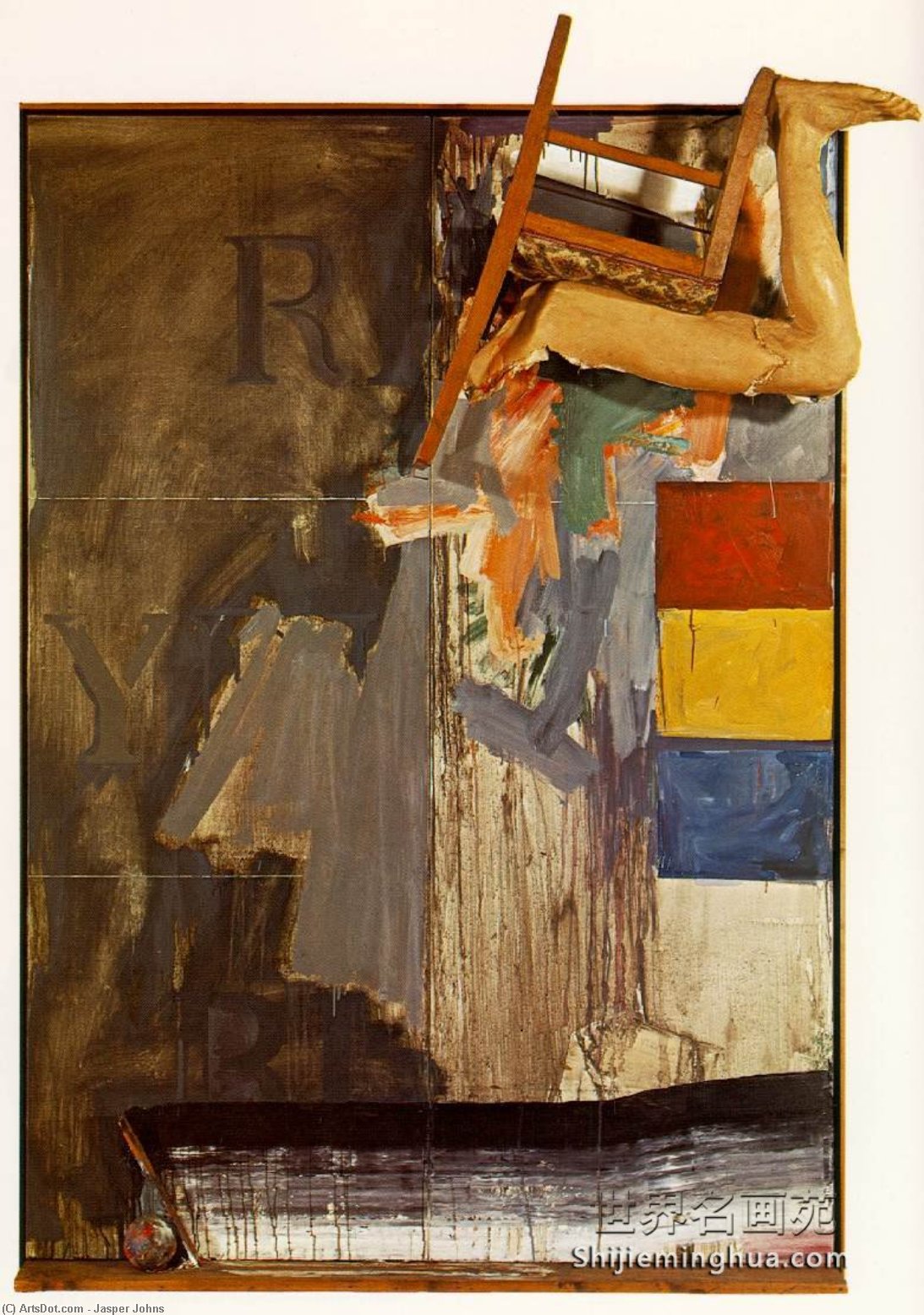 Wikoo.org - موسوعة الفنون الجميلة - اللوحة، العمل الفني Jasper Johns - Watchman