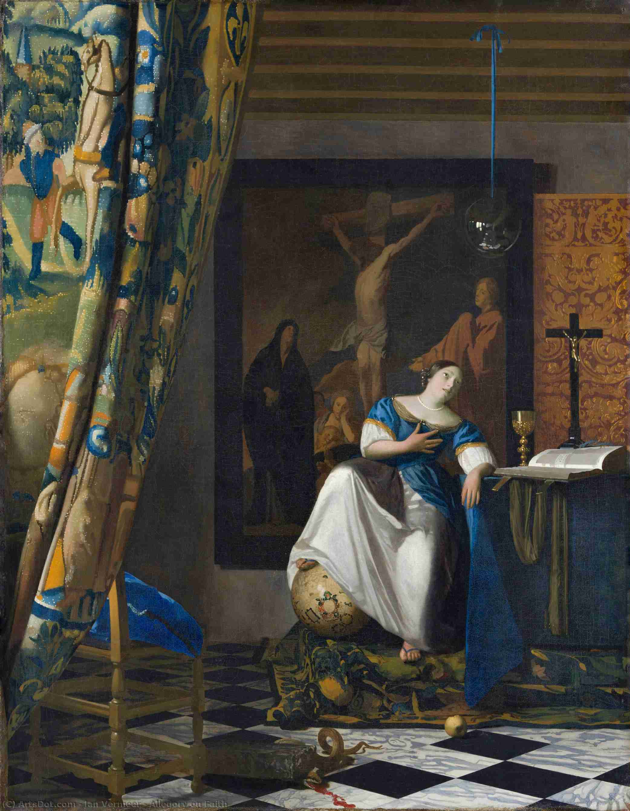 Wikioo.org - The Encyclopedia of Fine Arts - Painting, Artwork by Jan Vermeer - Allegory on Faith