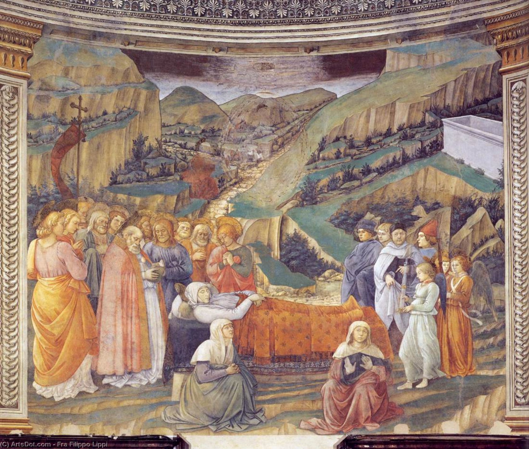 Wikioo.org – La Enciclopedia de las Bellas Artes - Pintura, Obras de arte de Fra Filippo Lippi - Muerte de la Virgen