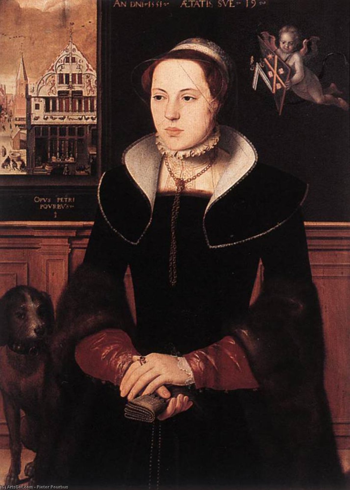 Wikioo.org - The Encyclopedia of Fine Arts - Painting, Artwork by Pieter Pourbus - Portrait of Jacquemyne Buuck