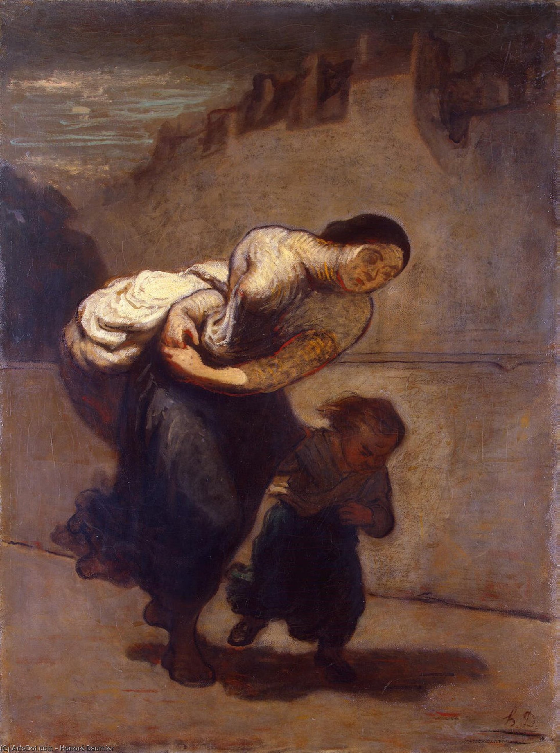 Wikioo.org - The Encyclopedia of Fine Arts - Painting, Artwork by Honoré Daumier - Burden