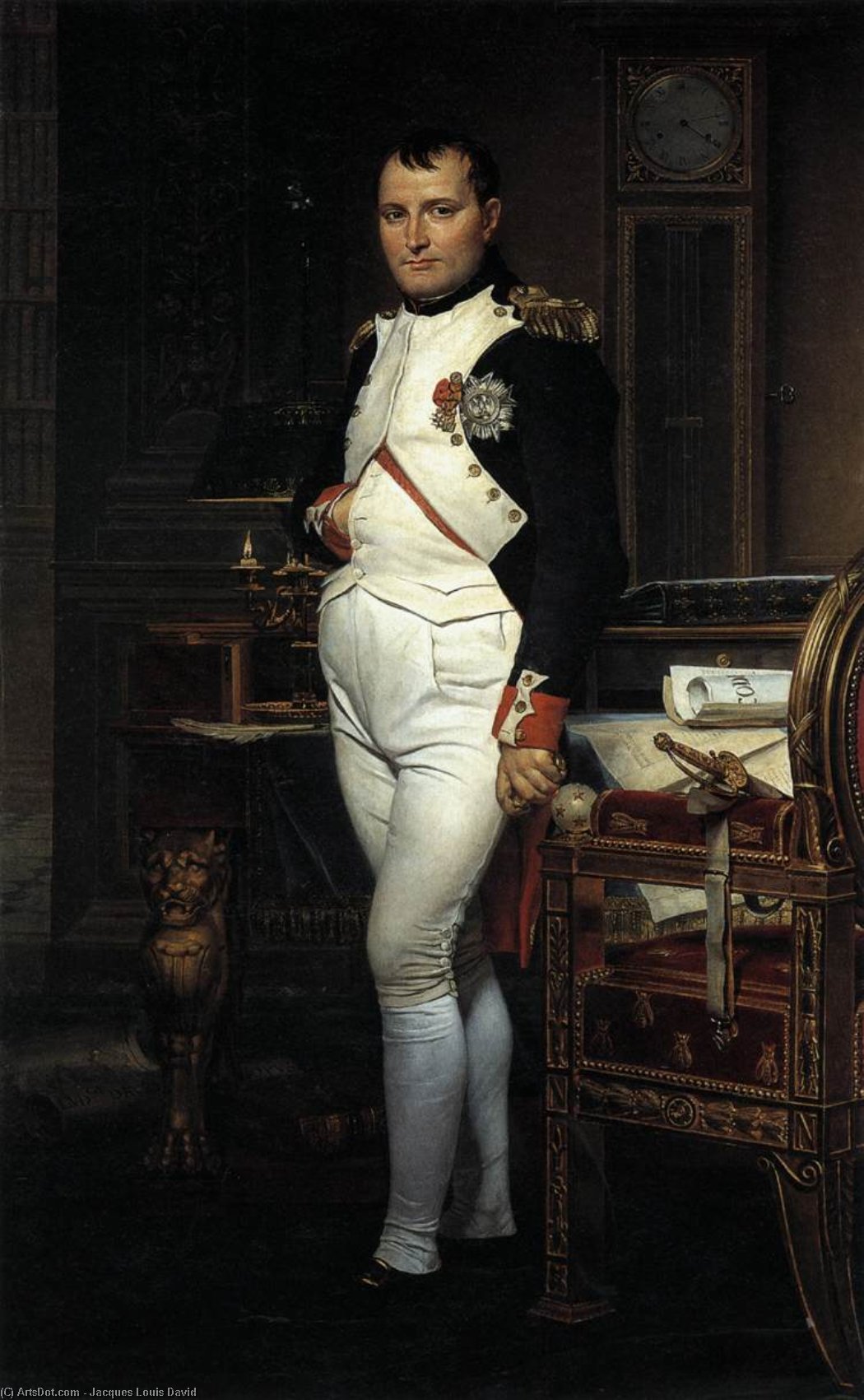 Wikioo.org - The Encyclopedia of Fine Arts - Painting, Artwork by Jacques Louis David - Napoleon in his Study