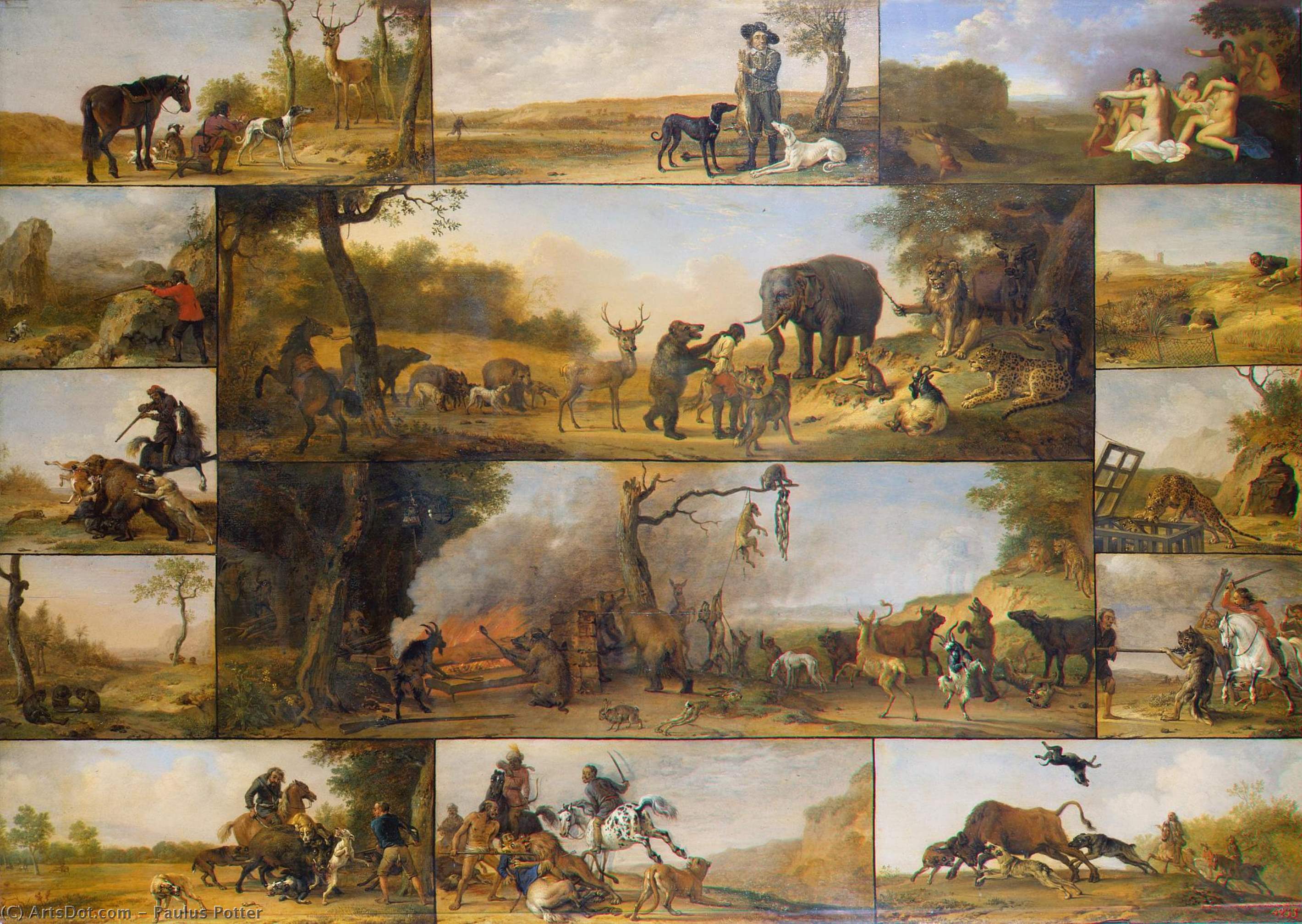 Wikioo.org - The Encyclopedia of Fine Arts - Painting, Artwork by Paulus Potter - Punishment of a Hunter