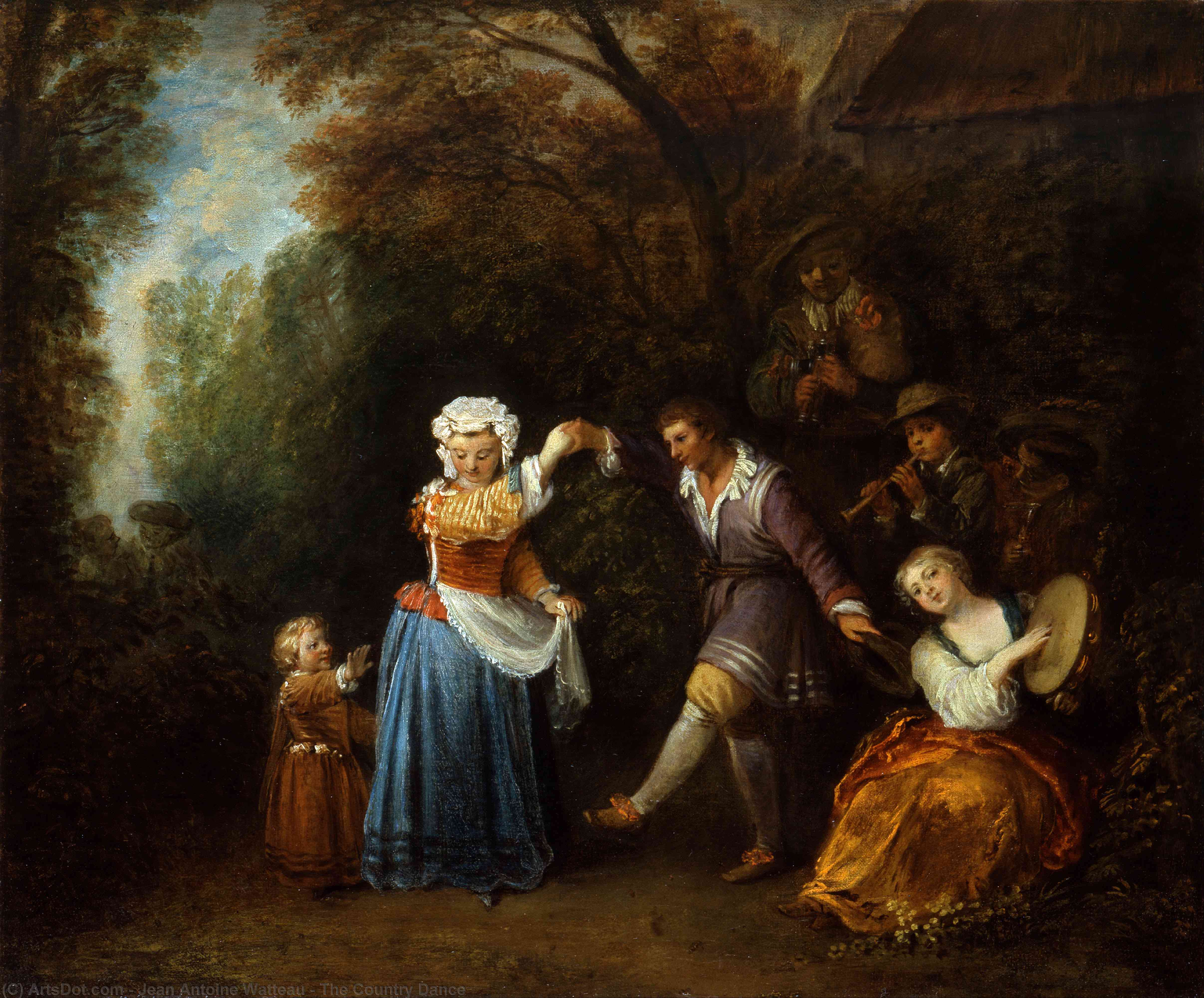 Wikioo.org - The Encyclopedia of Fine Arts - Painting, Artwork by Jean Antoine Watteau - The Country Dance