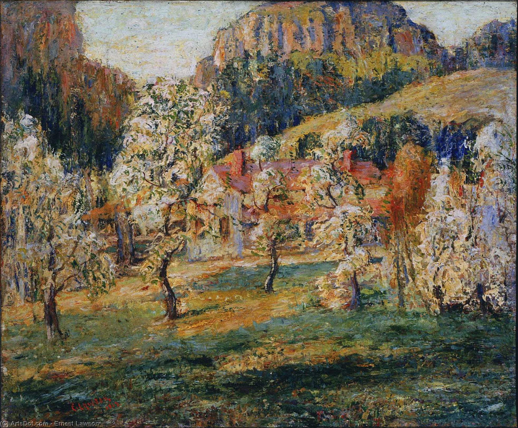 Wikioo.org - The Encyclopedia of Fine Arts - Painting, Artwork by Ernest Lawson - May in the Mountains