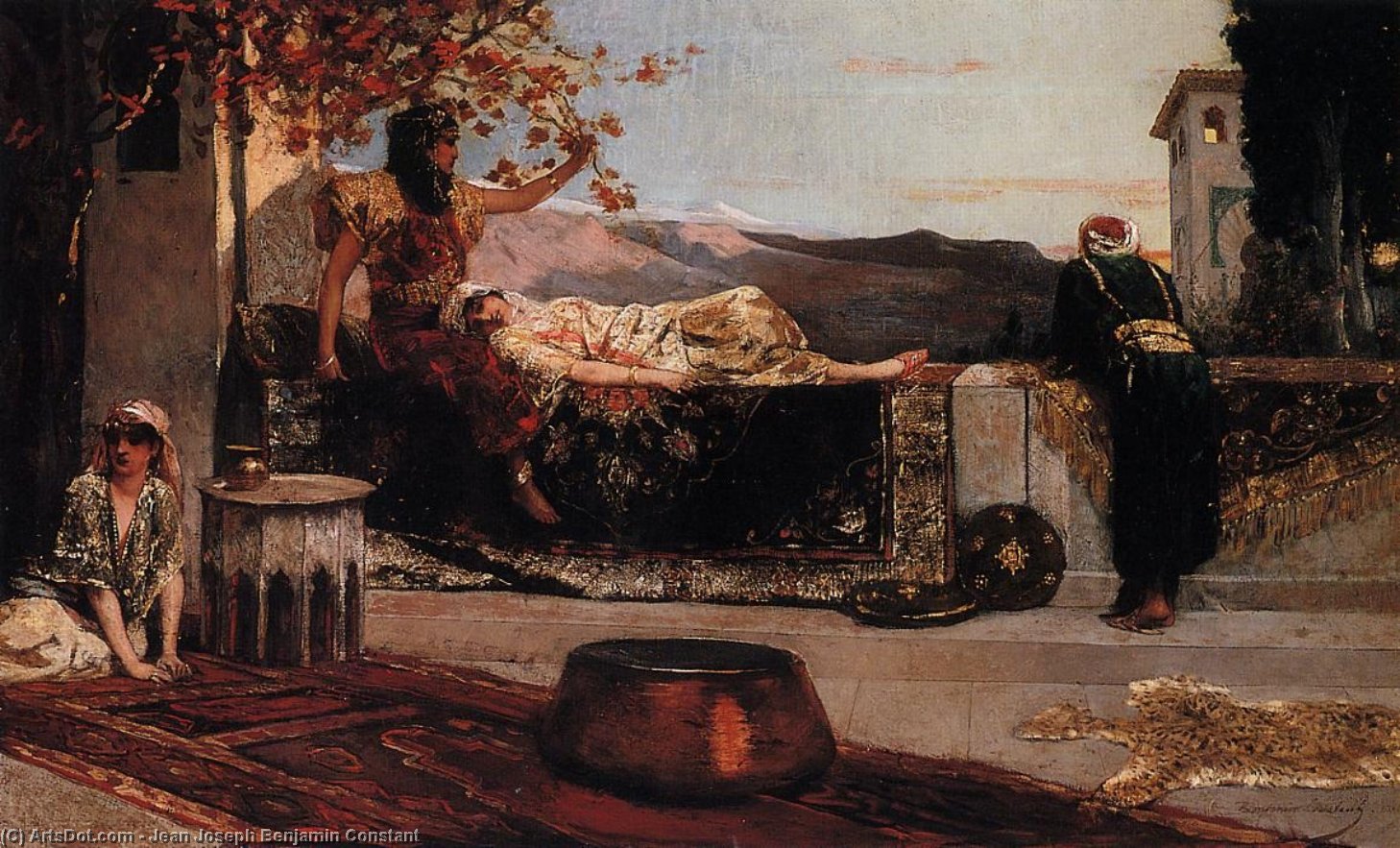 Wikioo.org - The Encyclopedia of Fine Arts - Painting, Artwork by Jean-Joseph Constant (Benjamin-Constant) - On the Terrace