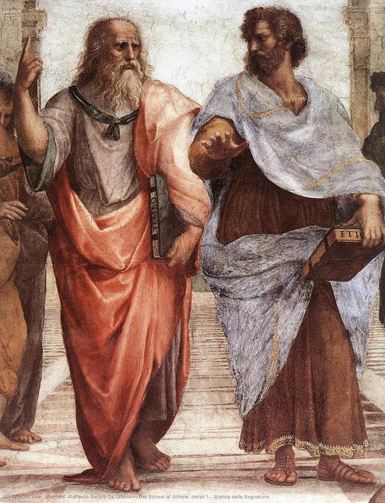 WikiOO.org - Enciclopédia das Belas Artes - Pintura, Arte por Raphael (Raffaello Sanzio Da Urbino) - The School of Athens (detail 1) (Stanza della Segnatura)