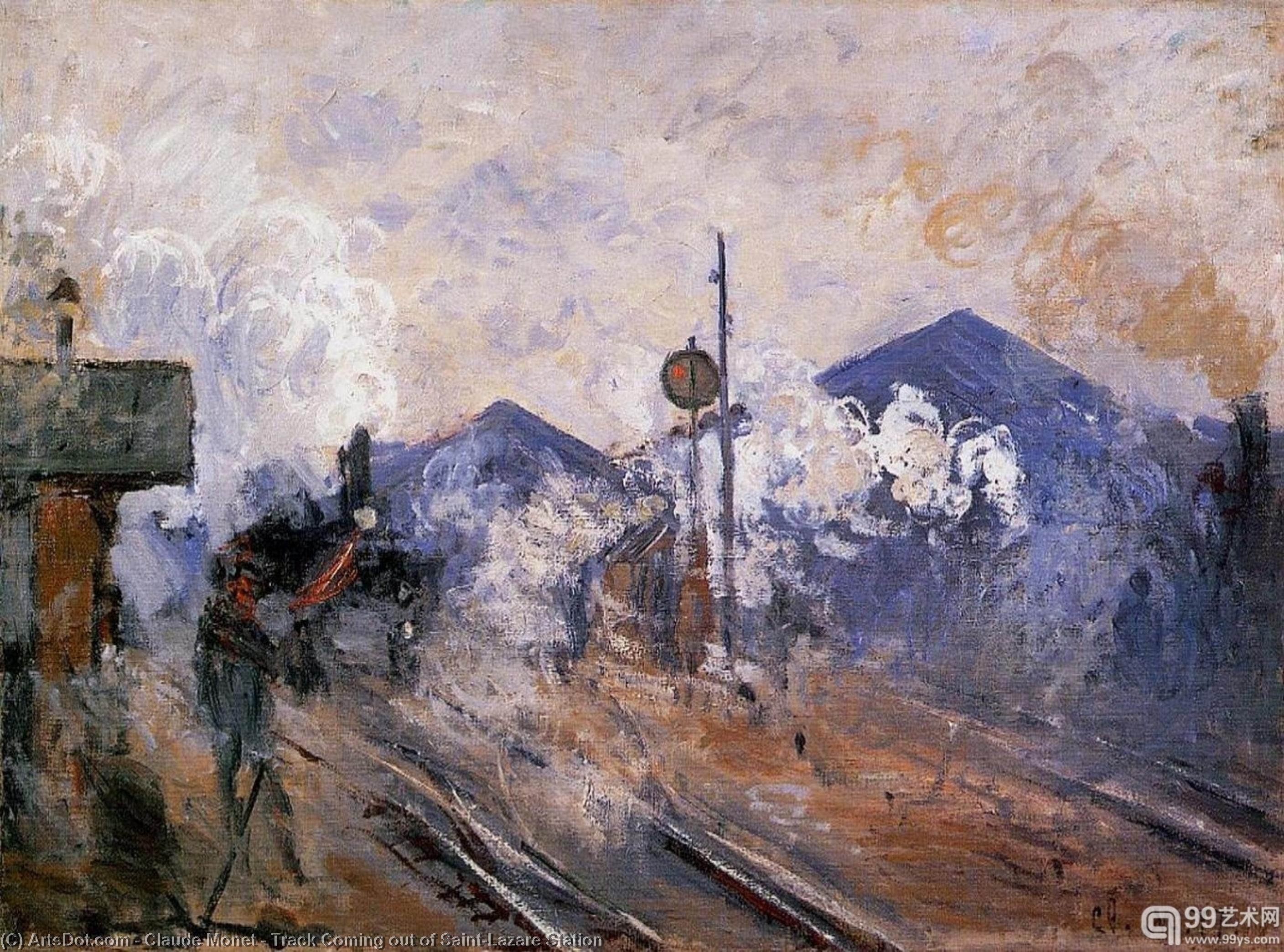 Wikioo.org - The Encyclopedia of Fine Arts - Painting, Artwork by Claude Monet - Track Coming out of Saint-Lazare Station