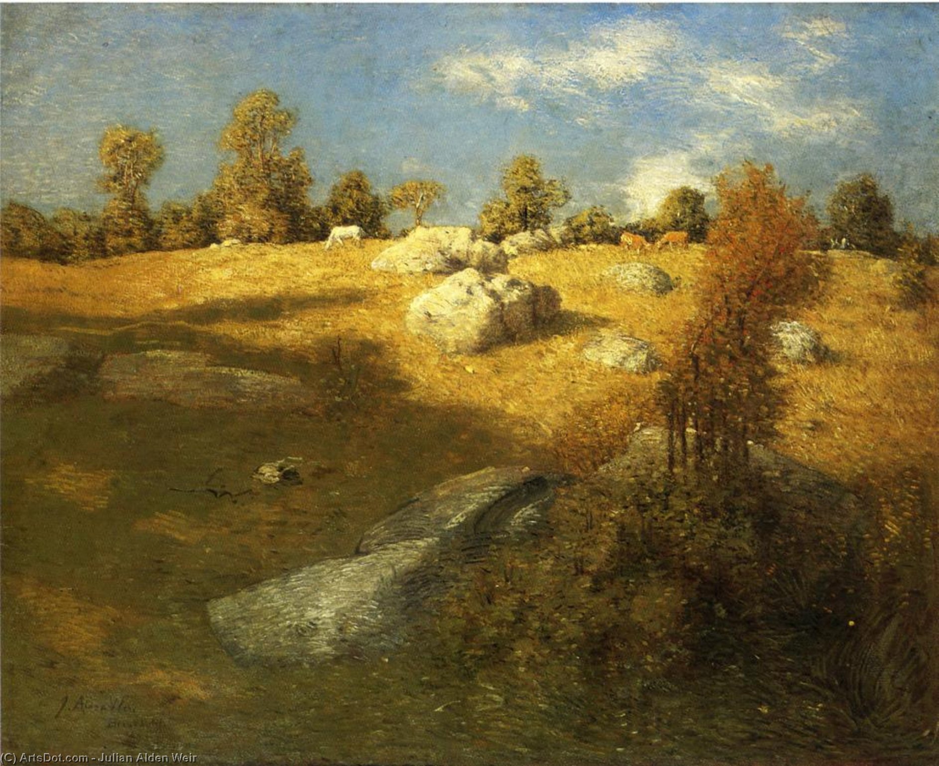 Wikioo.org - The Encyclopedia of Fine Arts - Painting, Artwork by Julian Alden Weir - Upland Pasture