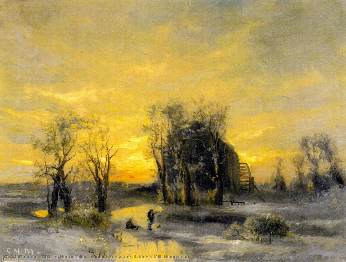 Wikioo.org - The Encyclopedia of Fine Arts - Painting, Artwork by Charles Henry Miller - Winter Landscape at Jane's Mill, Hempstead