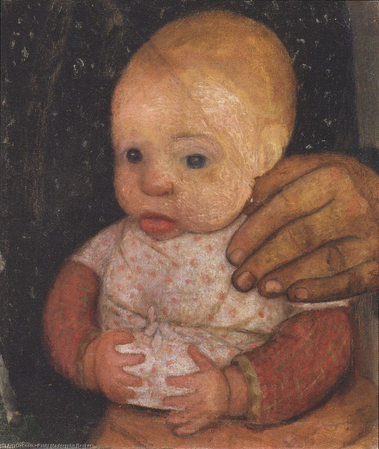 Wikioo.org - The Encyclopedia of Fine Arts - Painting, Artwork by Paula Modersohn Becker - Infant With Mother's Hand