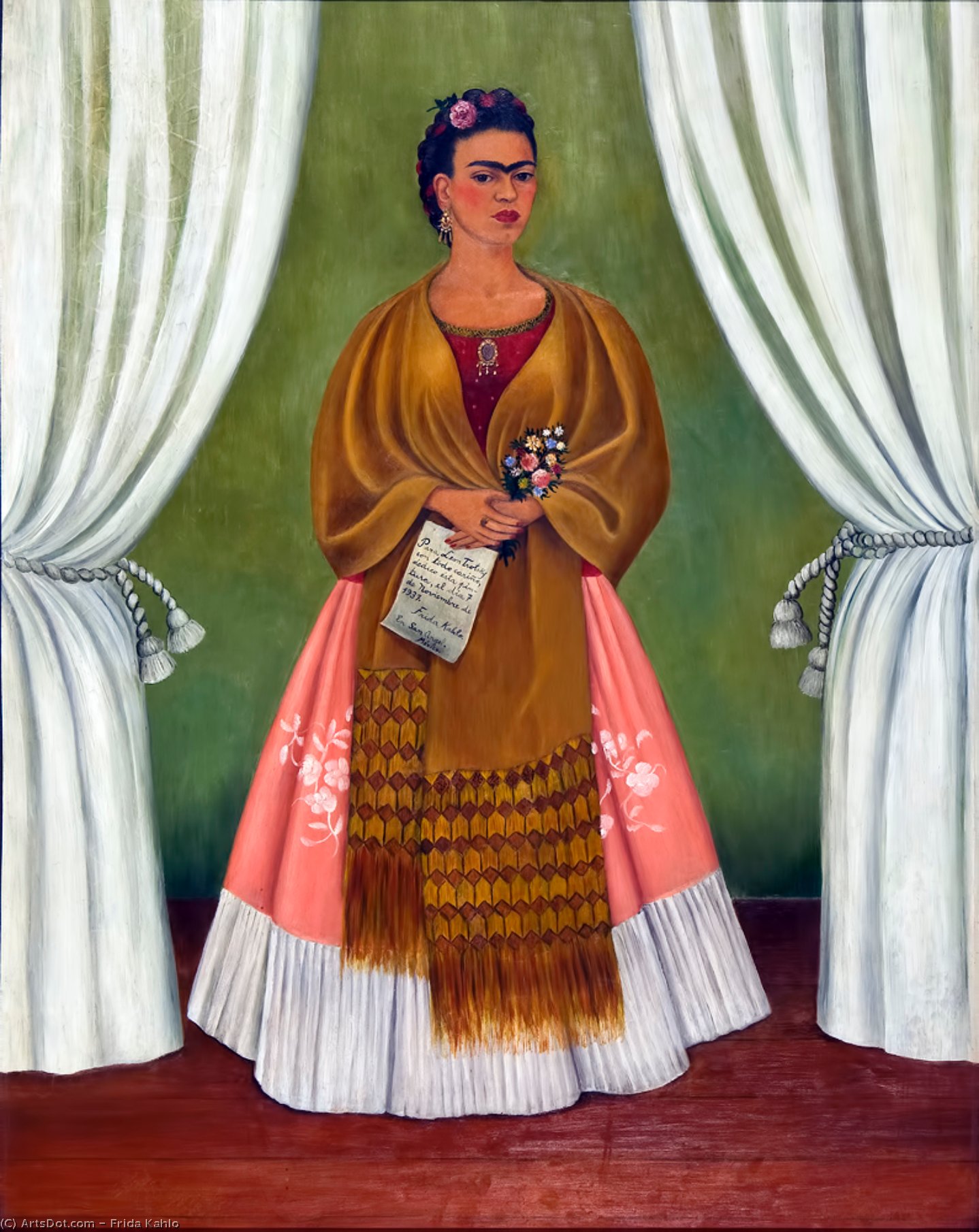 Wikioo.org - The Encyclopedia of Fine Arts - Painting, Artwork by Frida Kahlo - Self Portrait (Dedicated to Leon Trotsky)