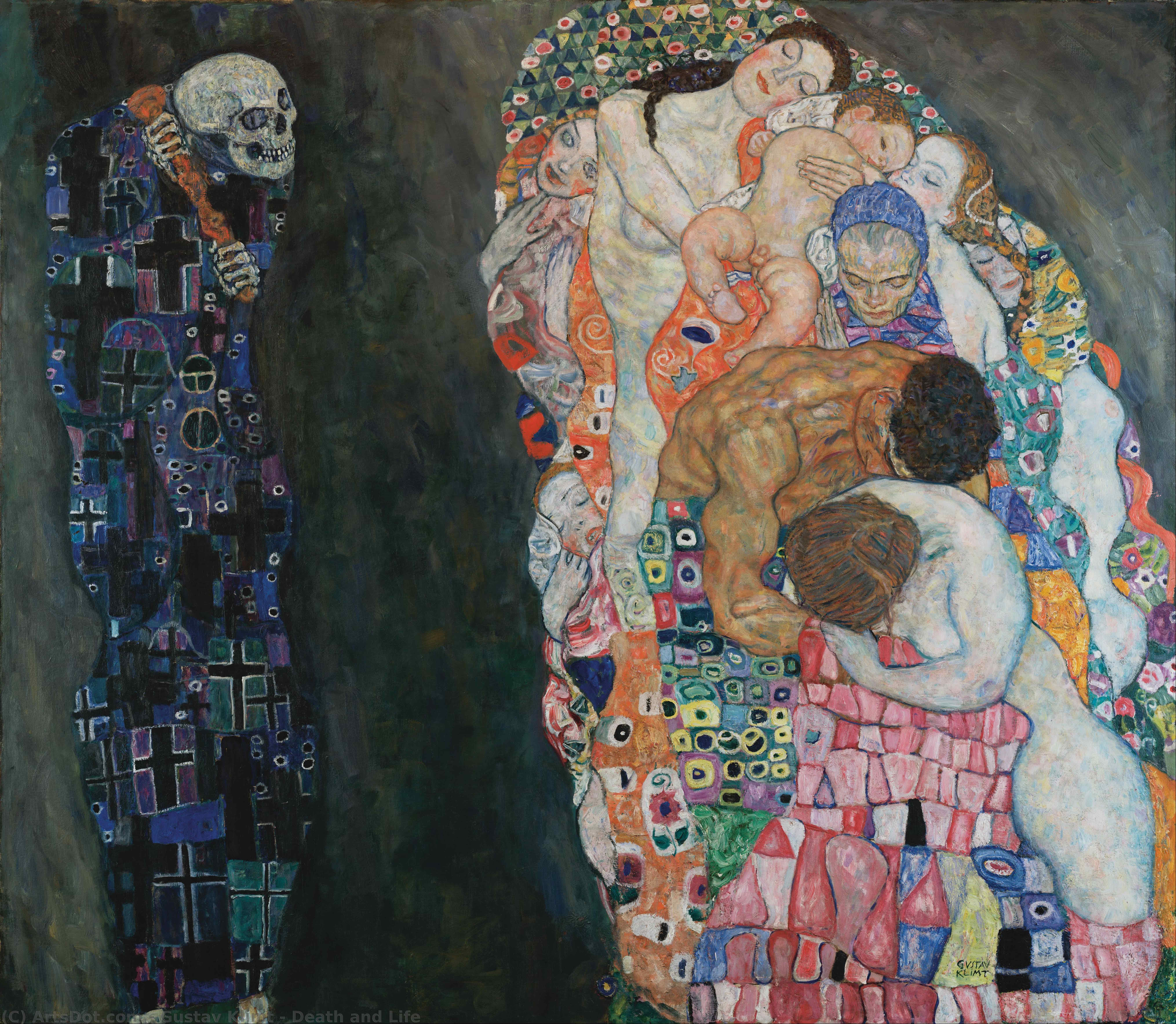 WikiOO.org - Енциклопедія образотворчого мистецтва - Живопис, Картини
 Gustav Klimt - Death and Life