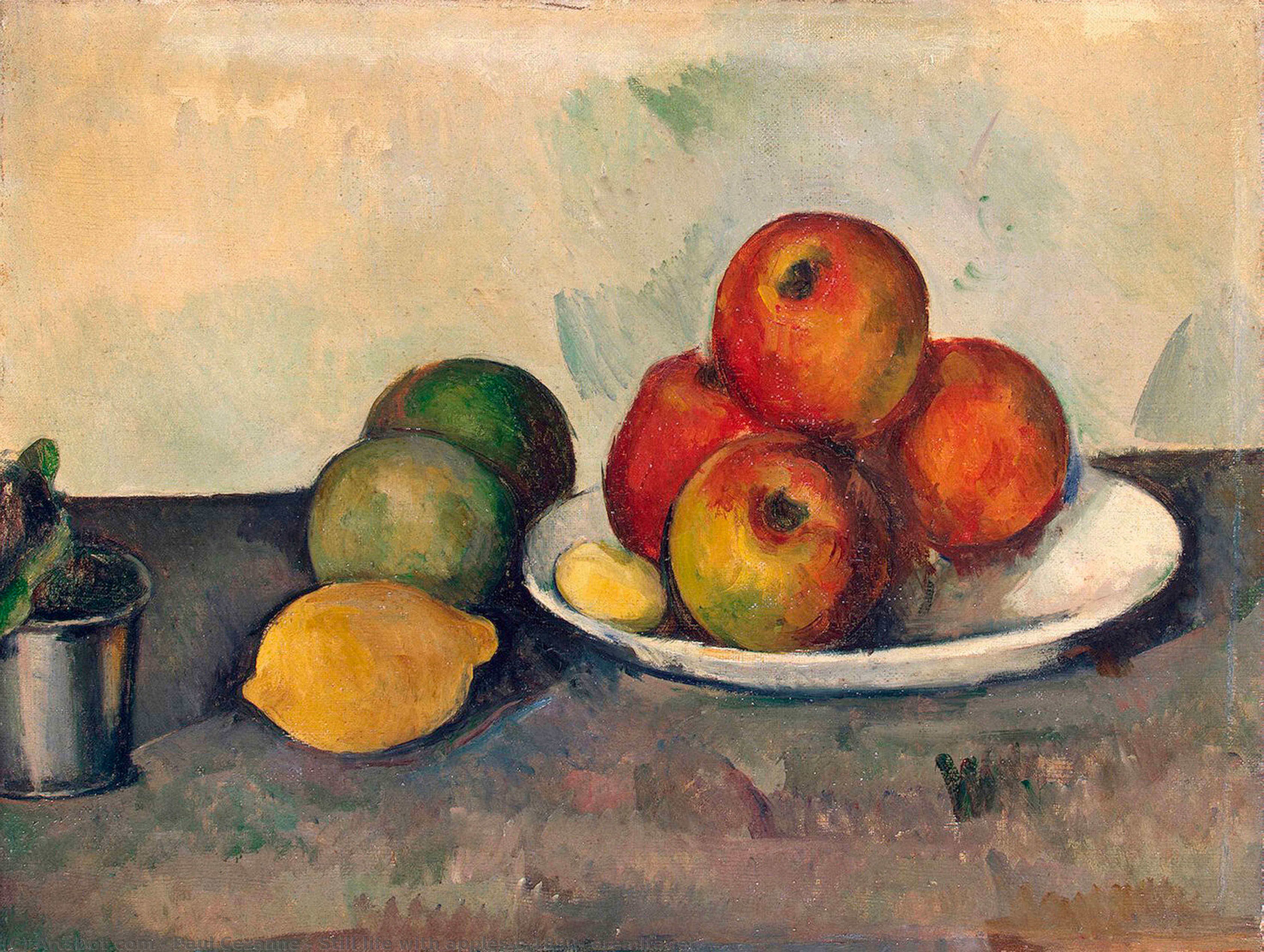 Wikioo.org – L'Enciclopedia delle Belle Arti - Pittura, Opere di Paul Cezanne - Natura morta con mele , c . 1890 , eremitaget