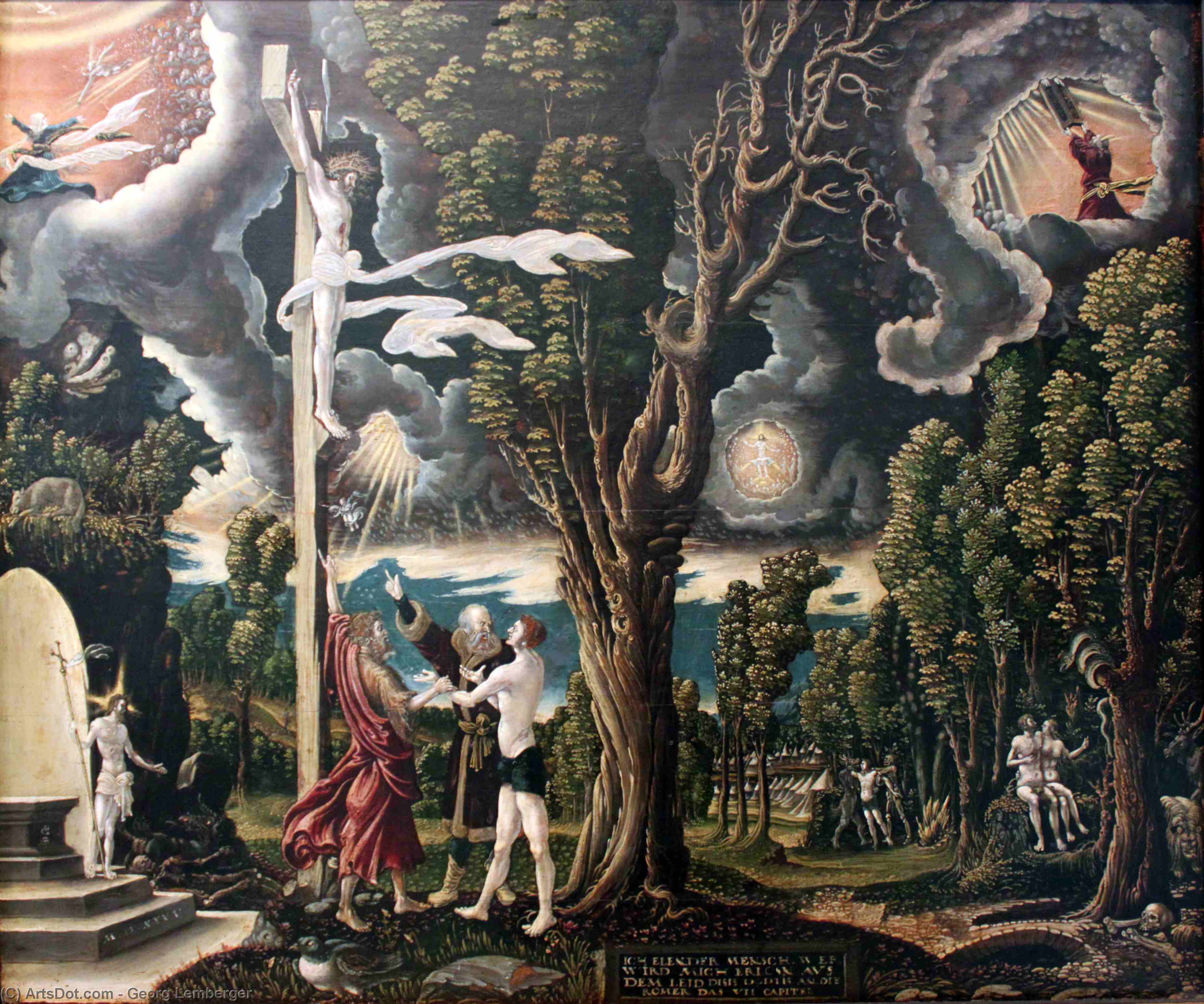 Wikioo.org - The Encyclopedia of Fine Arts - Painting, Artwork by Georg Lemberger - The Fall of Man and The Redemption.