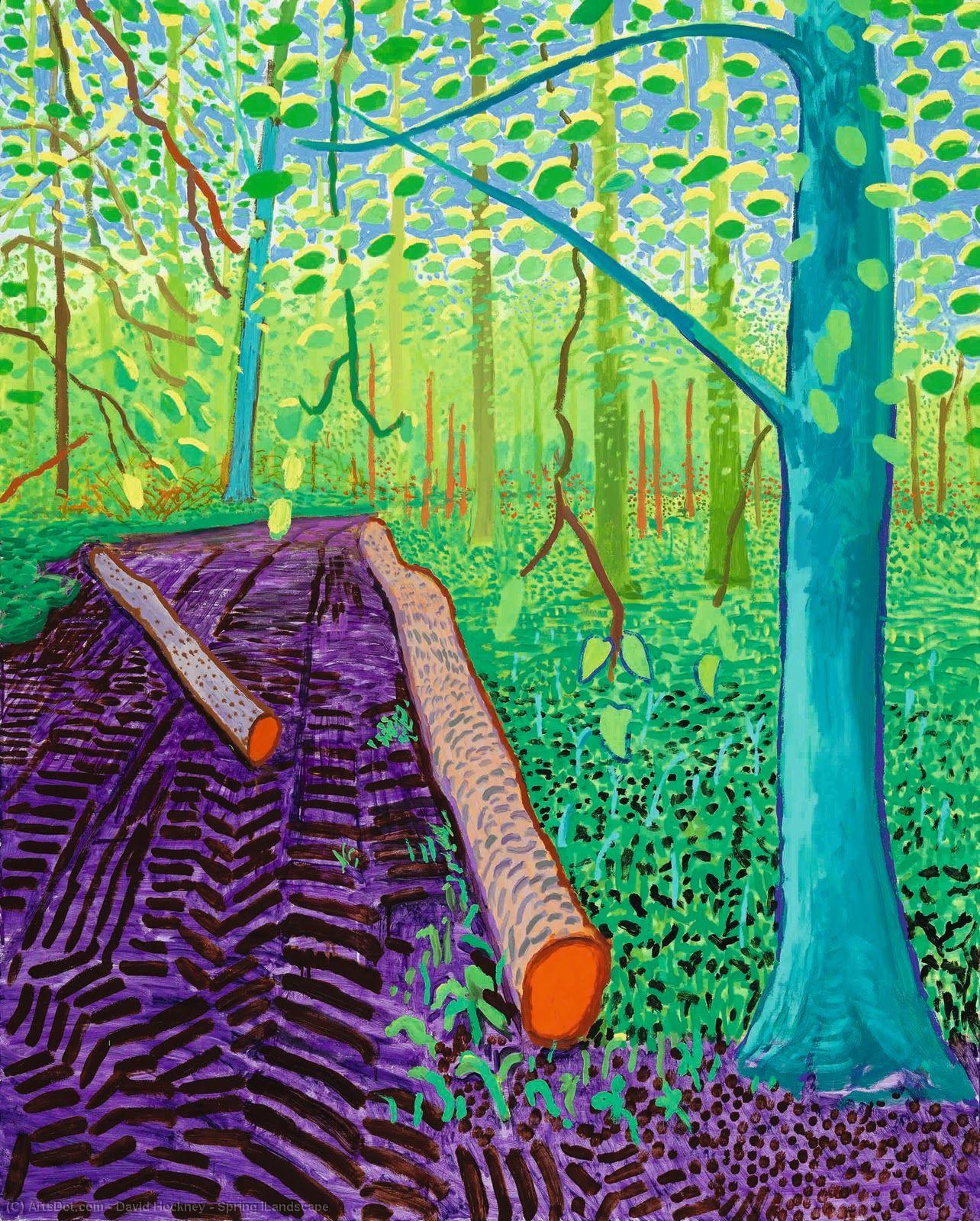Wikioo.org - The Encyclopedia of Fine Arts - Painting, Artwork by David Hockney - Spring lLandscape