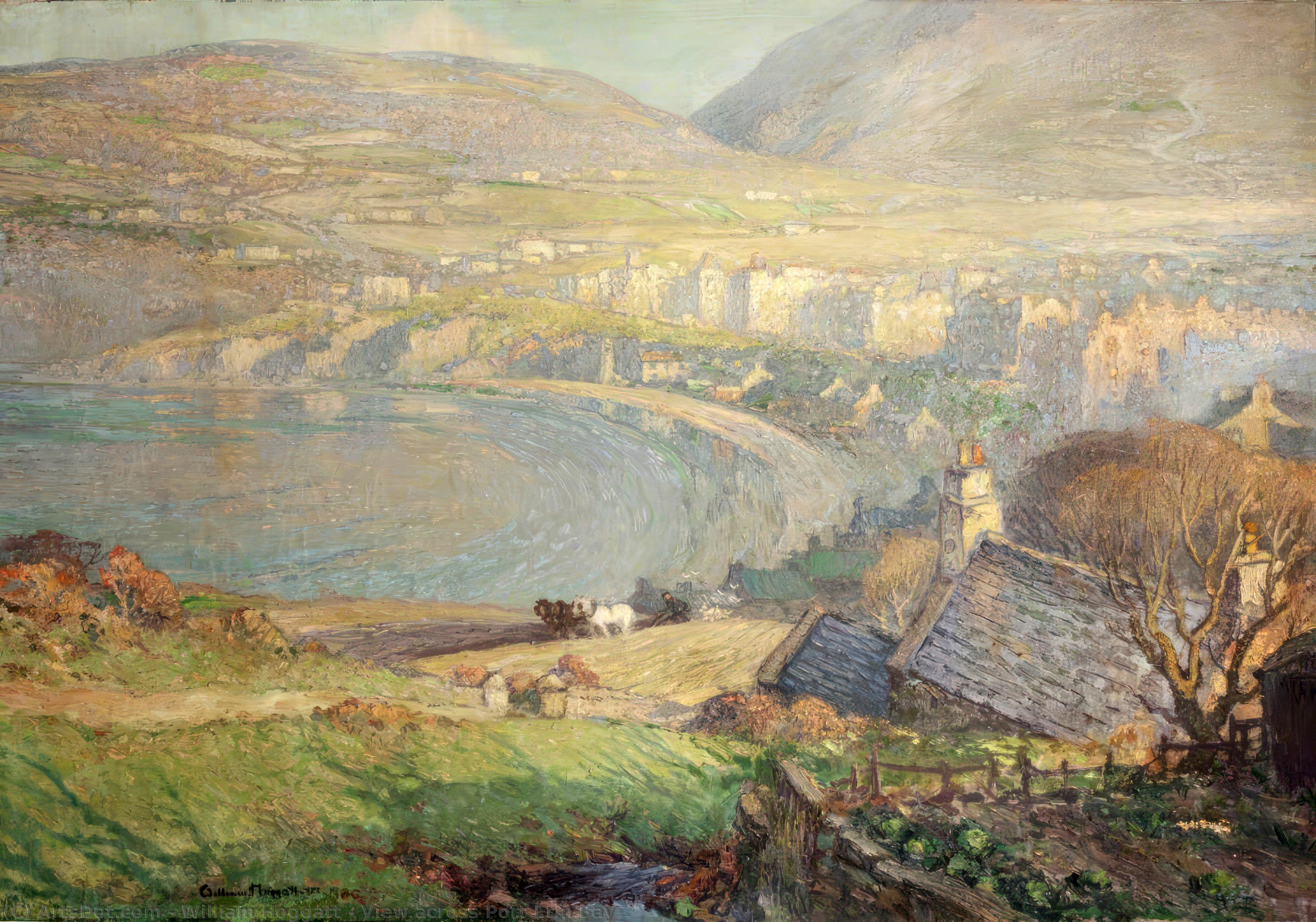 Wikioo.org - The Encyclopedia of Fine Arts - Painting, Artwork by William Hoggatt - View across Port Erin Bay