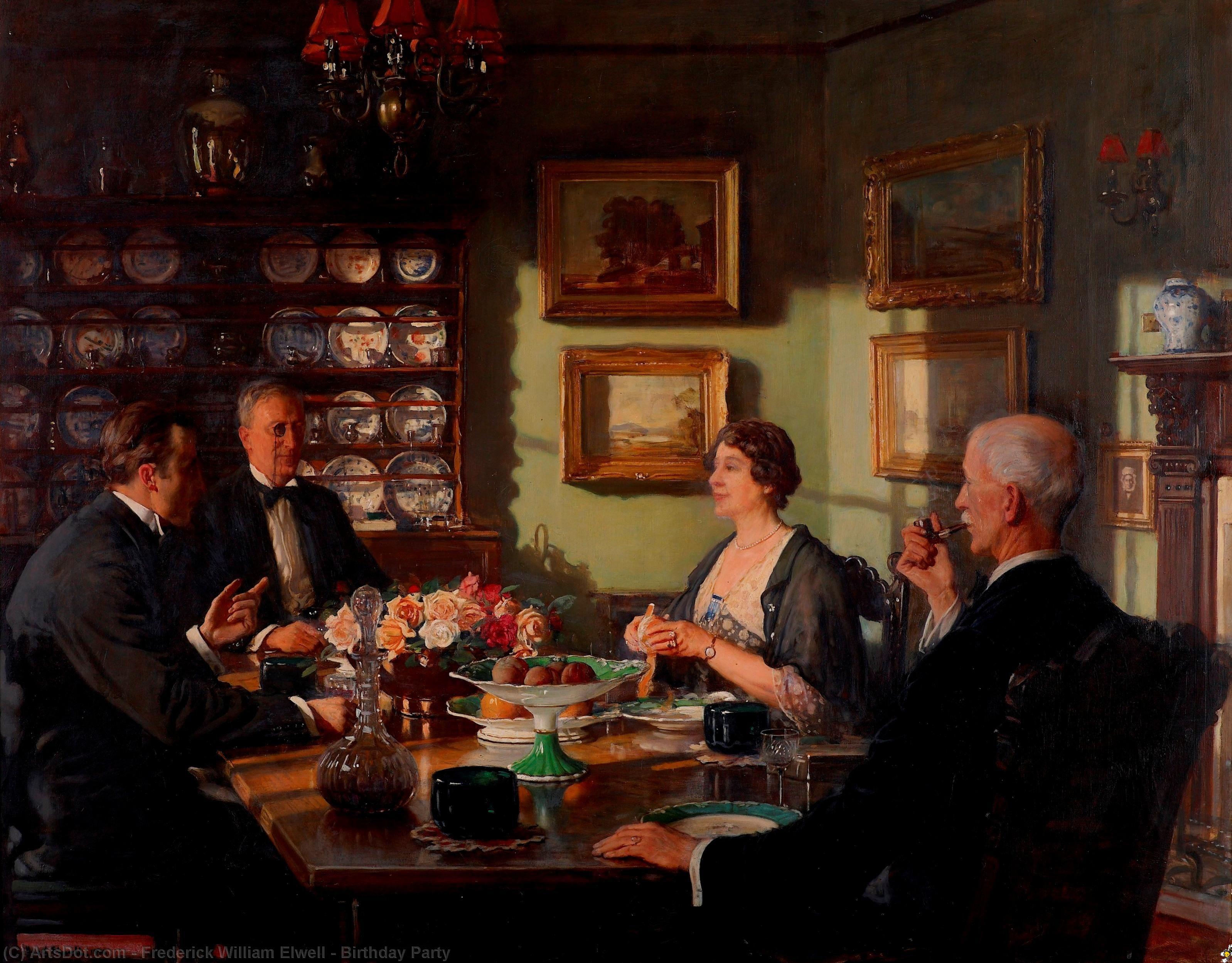Wikioo.org - The Encyclopedia of Fine Arts - Painting, Artwork by Frederick William Elwell - Birthday Party