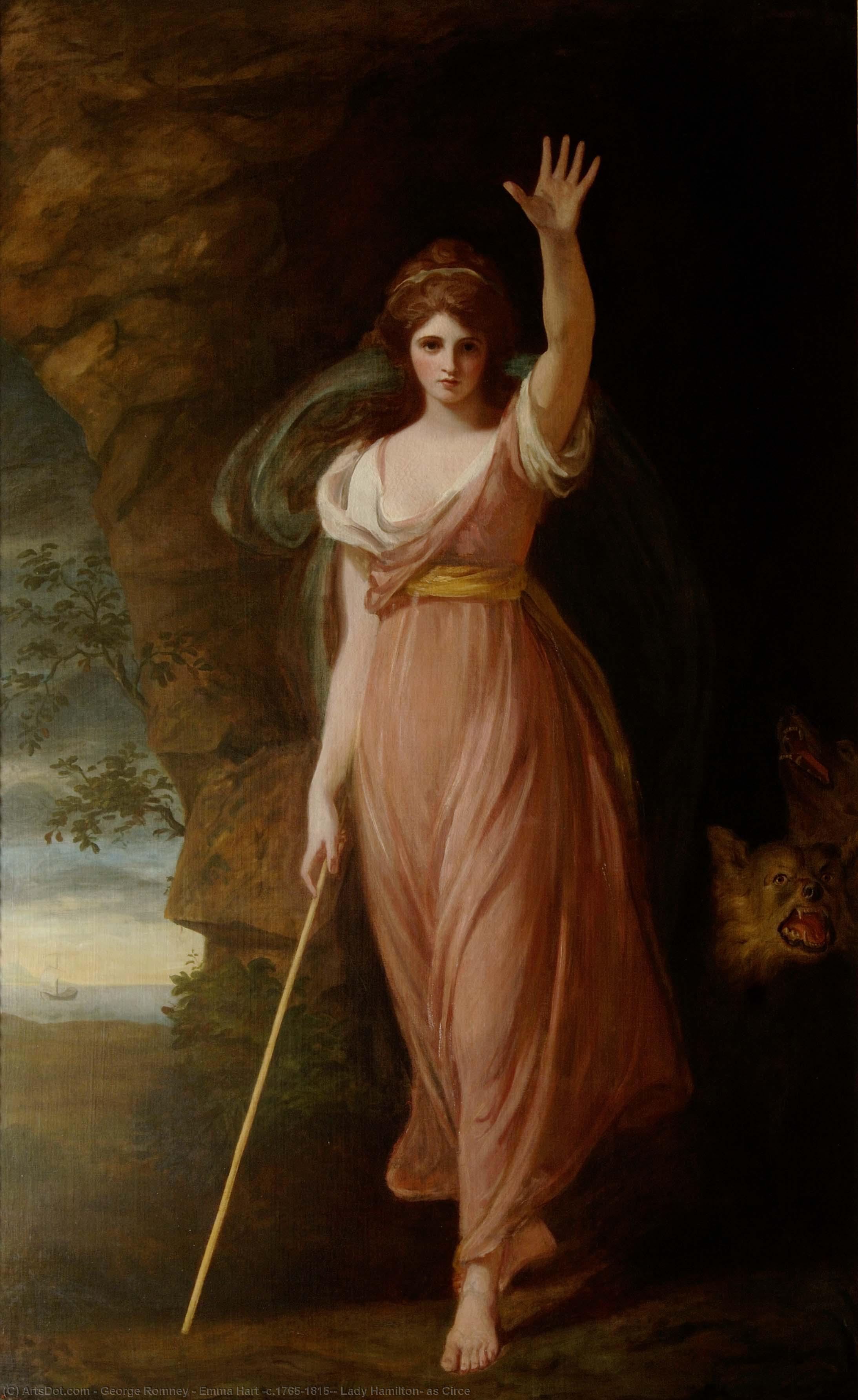 Wikioo.org – L'Enciclopedia delle Belle Arti - Pittura, Opere di George Romney - Emma Cervo ( c . 1765–1815 ) , lady hamilton , come Circe