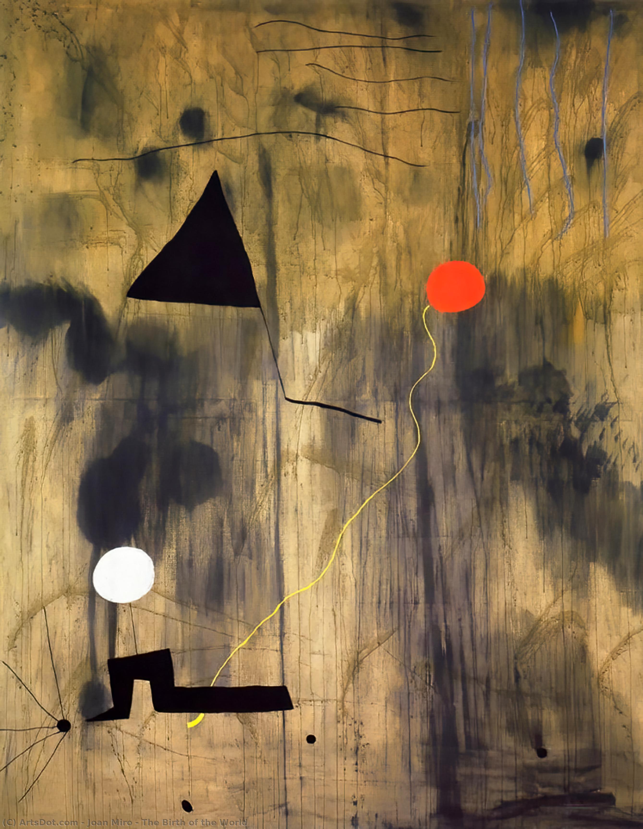 Wikoo.org - موسوعة الفنون الجميلة - اللوحة، العمل الفني Joan Miro - The Birth of the World