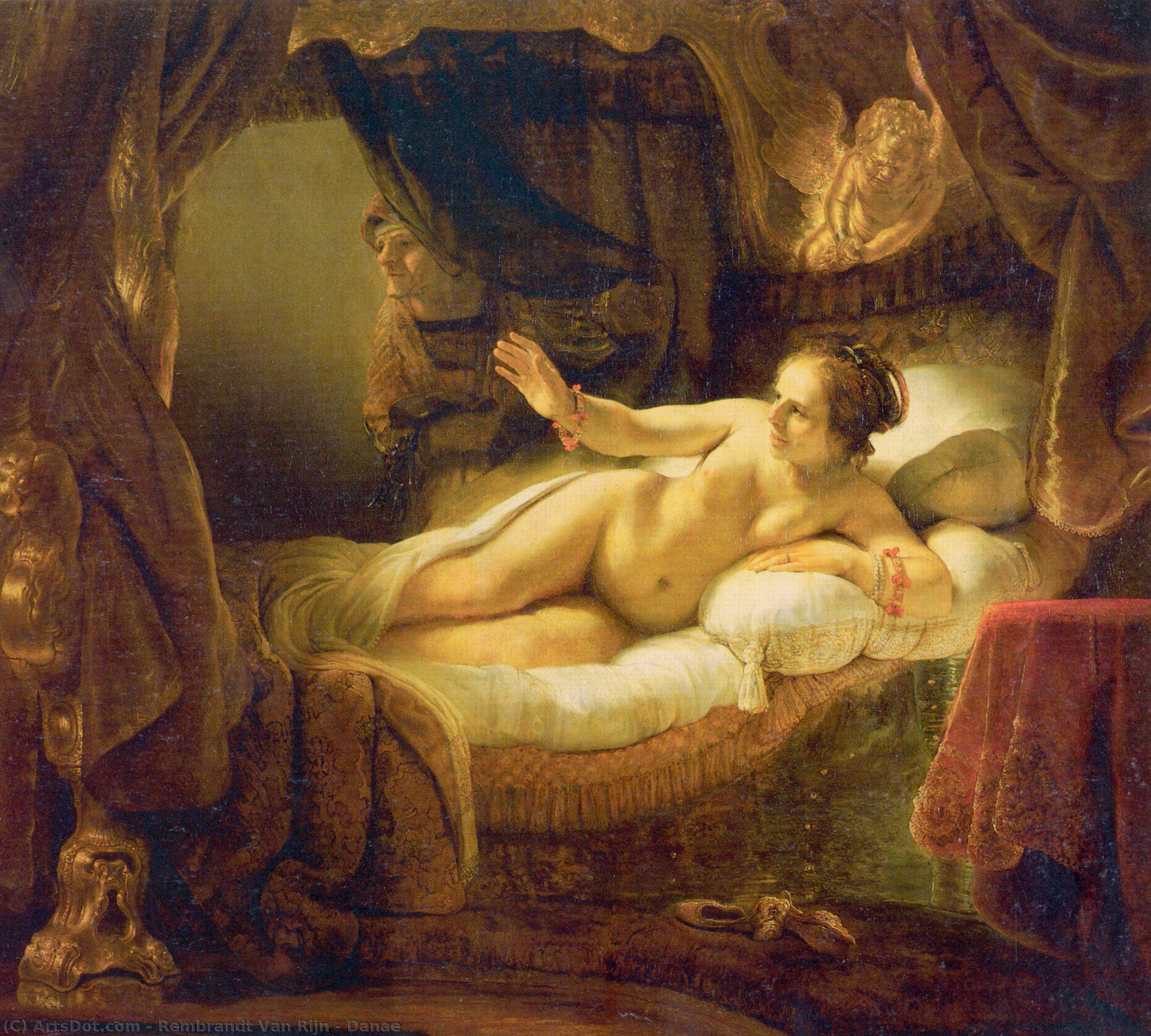 WikiOO.org - Encyclopedia of Fine Arts - Maľba, Artwork Rembrandt Van Rijn - Danae