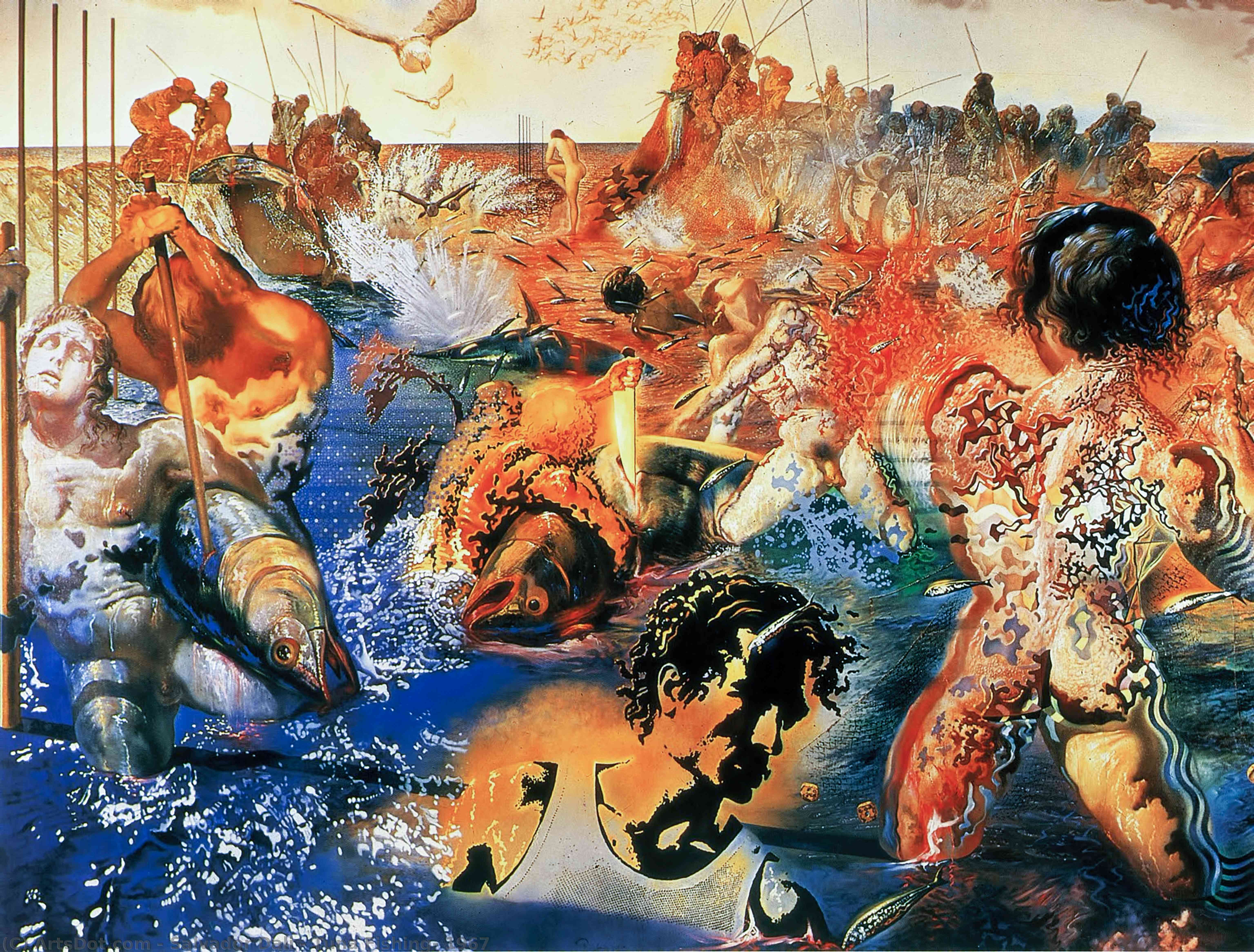 Wikoo.org - موسوعة الفنون الجميلة - اللوحة، العمل الفني Salvador Dali - Tuna Fishing, 1967